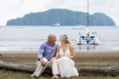 Wedding on a sailboat in Costa Rica