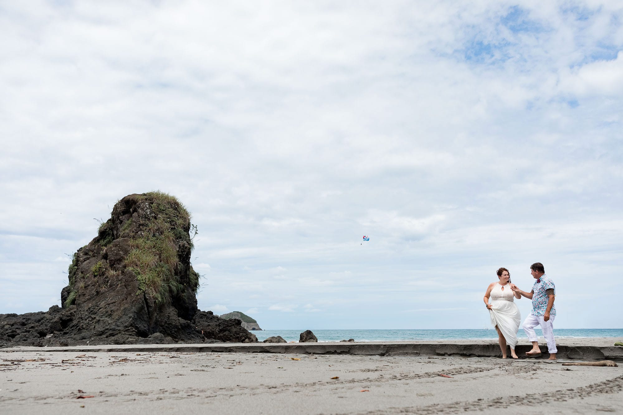Morning after the elopement bridal portraits on the beach