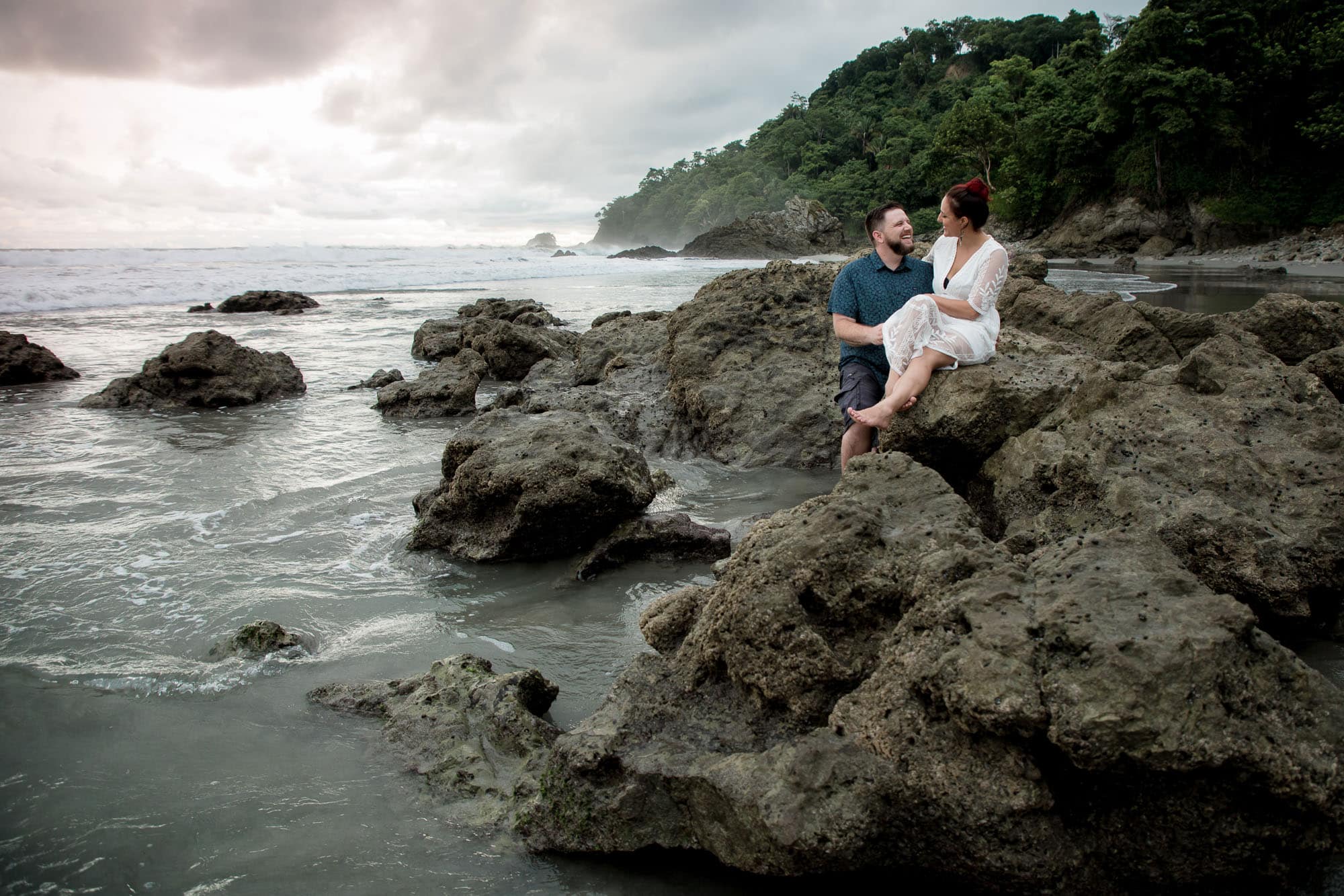 Pre wedding portrait session on the beach where love blooms