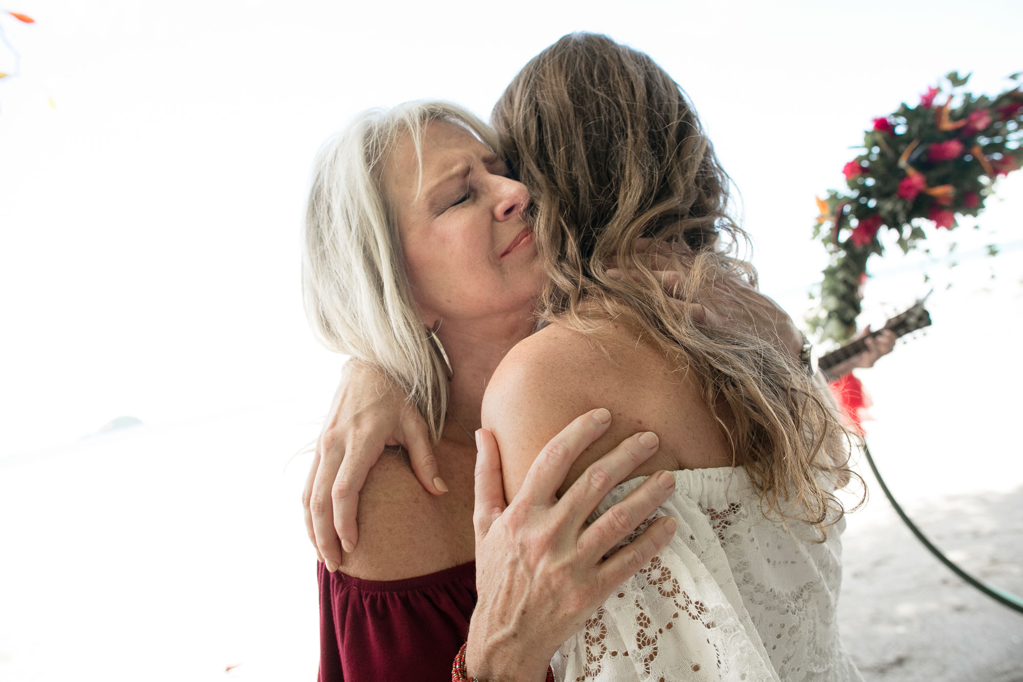 Sharon shares a special hug with her mom
