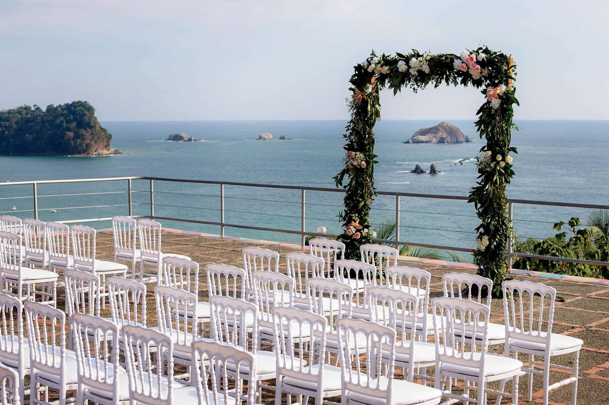 The ceremony site on the helipad at Costa Verde