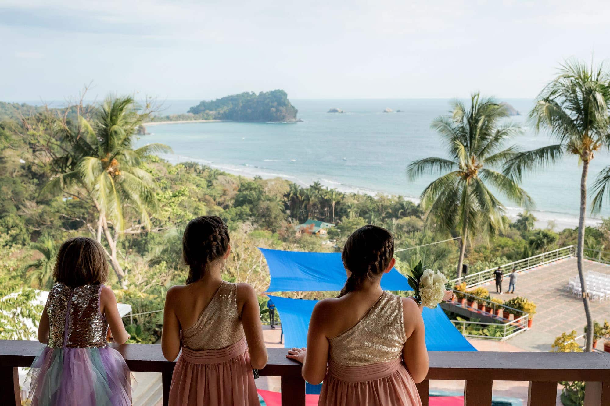Little girls checking out the view before the ceremony