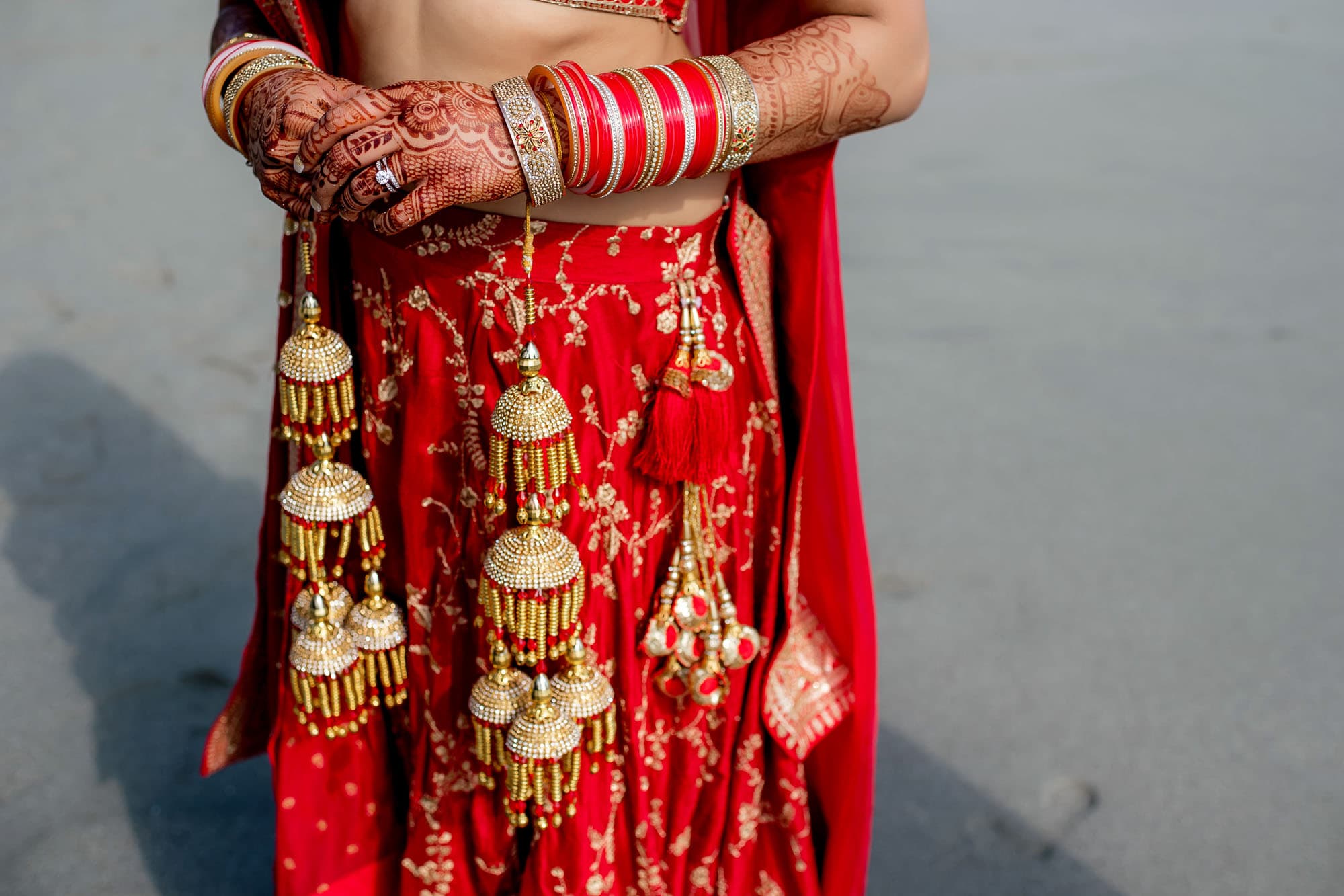 Closeup of the bride's wedding sari