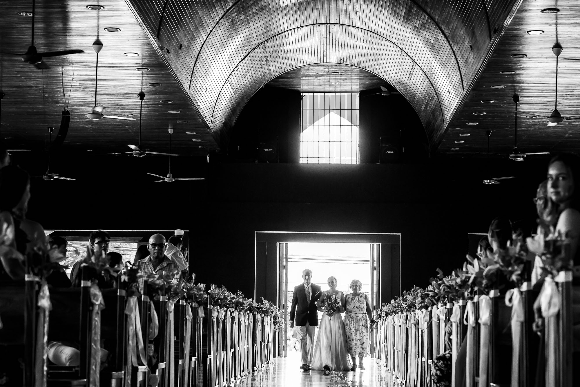 The bride's entrance for her church wedding
