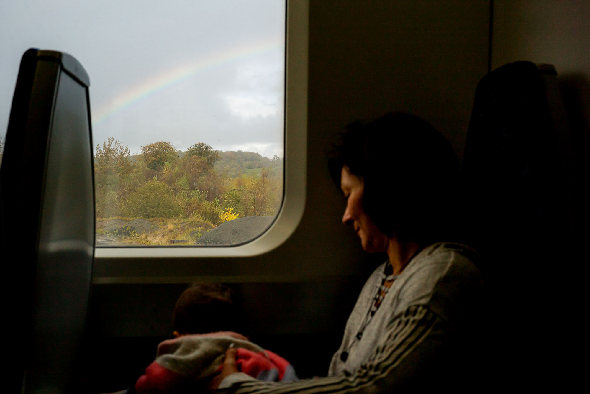 train rides in scotland with rainbow