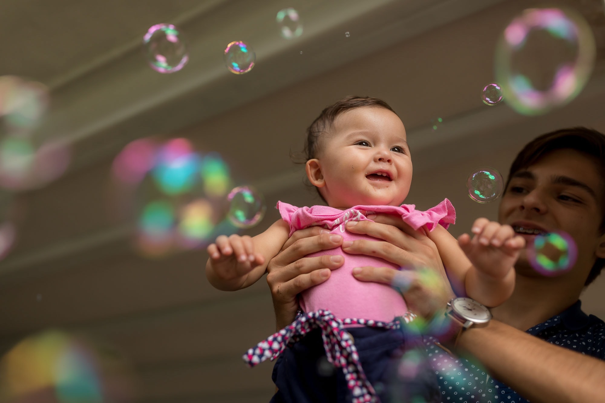 baby with bubbles
