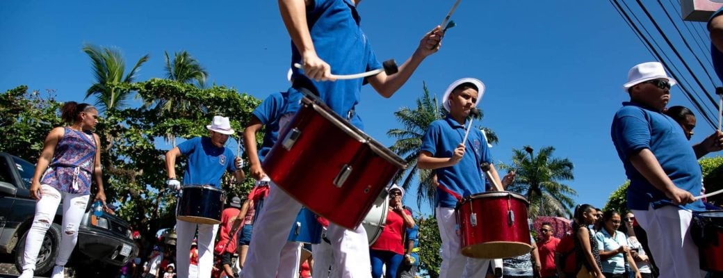 Drummers marching in the Independence Day Parade