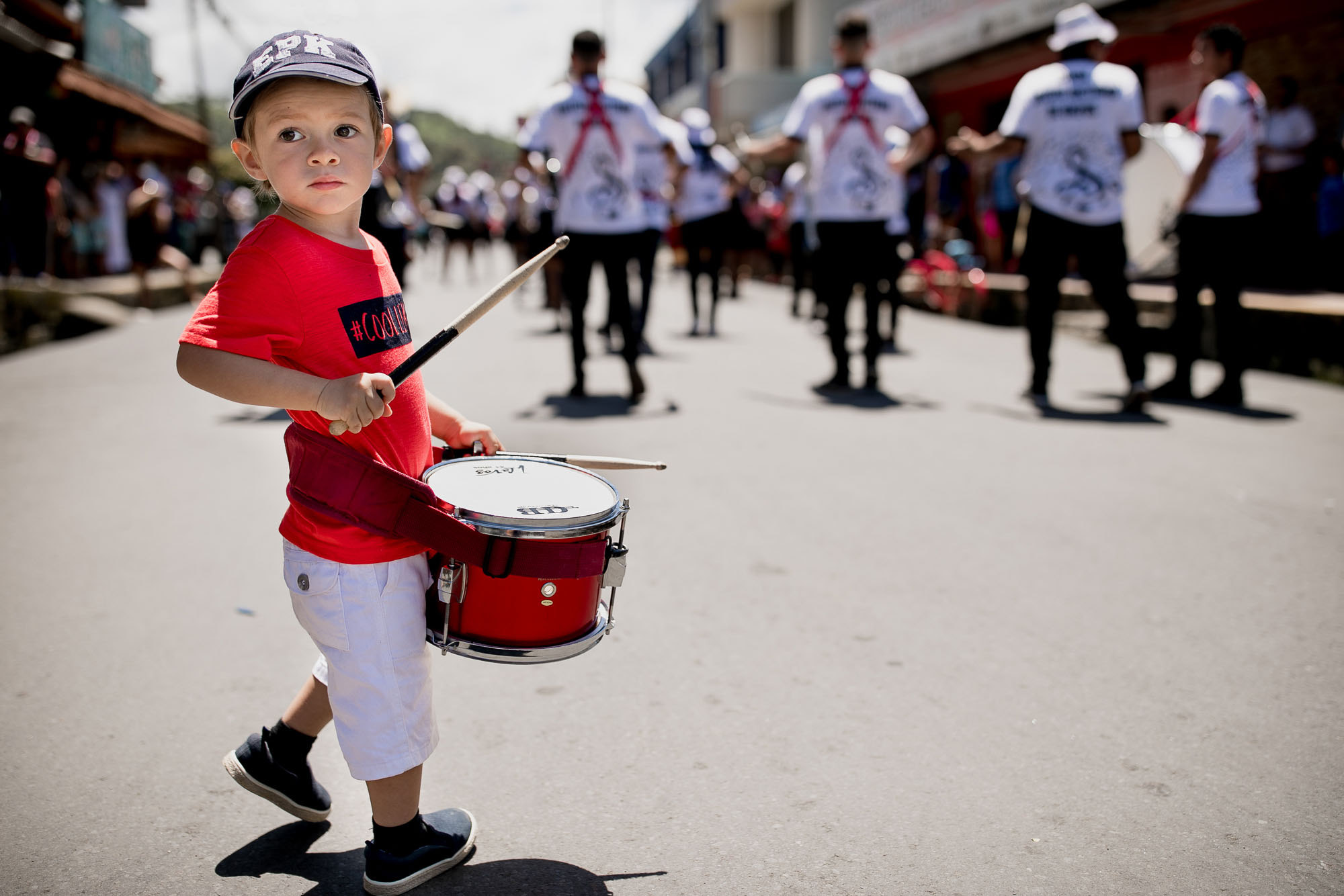The little drummer boy who wants to be part of the band
