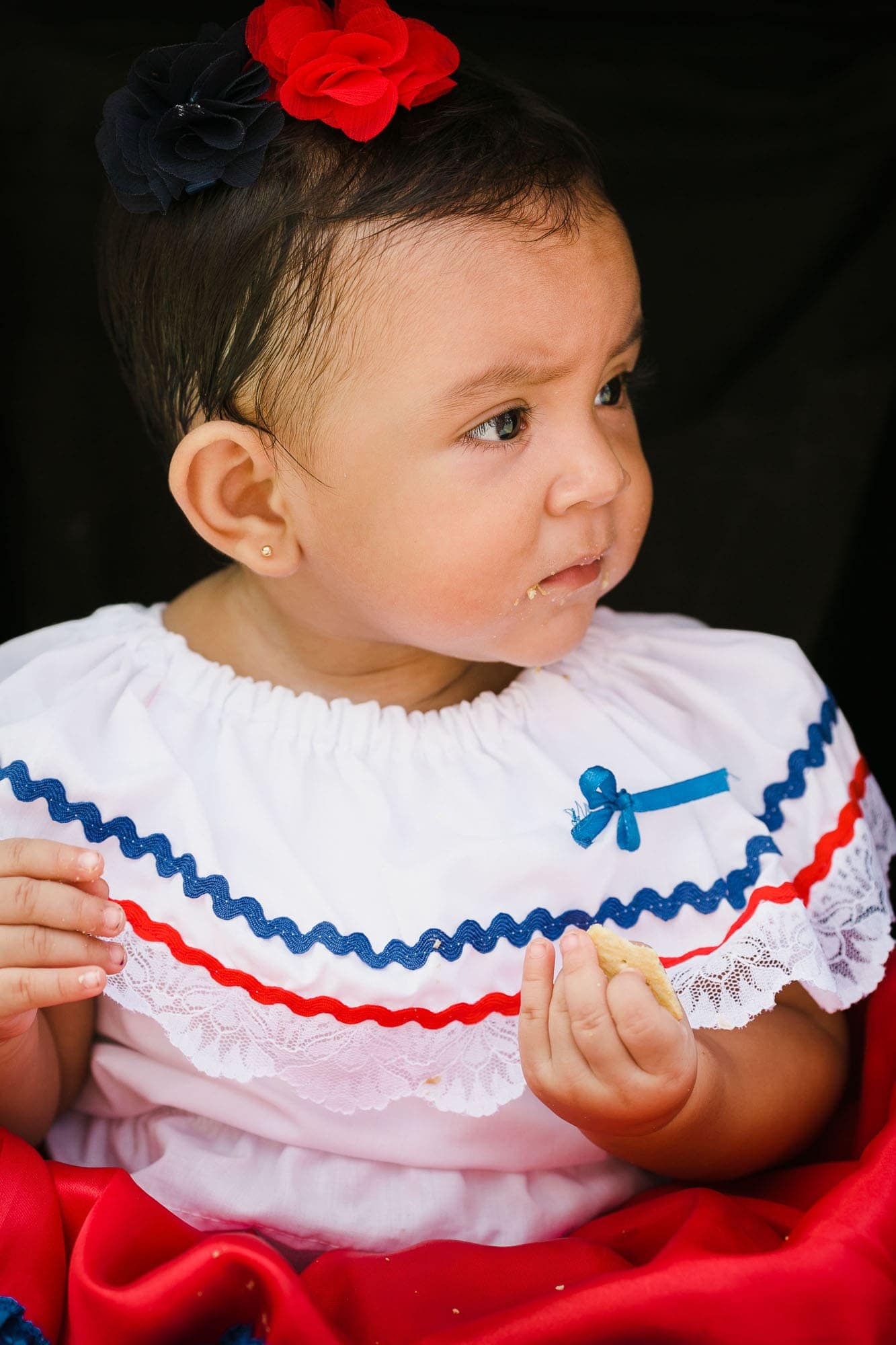 Little girl in campesino outfit (traditional Costa Rican clothing)