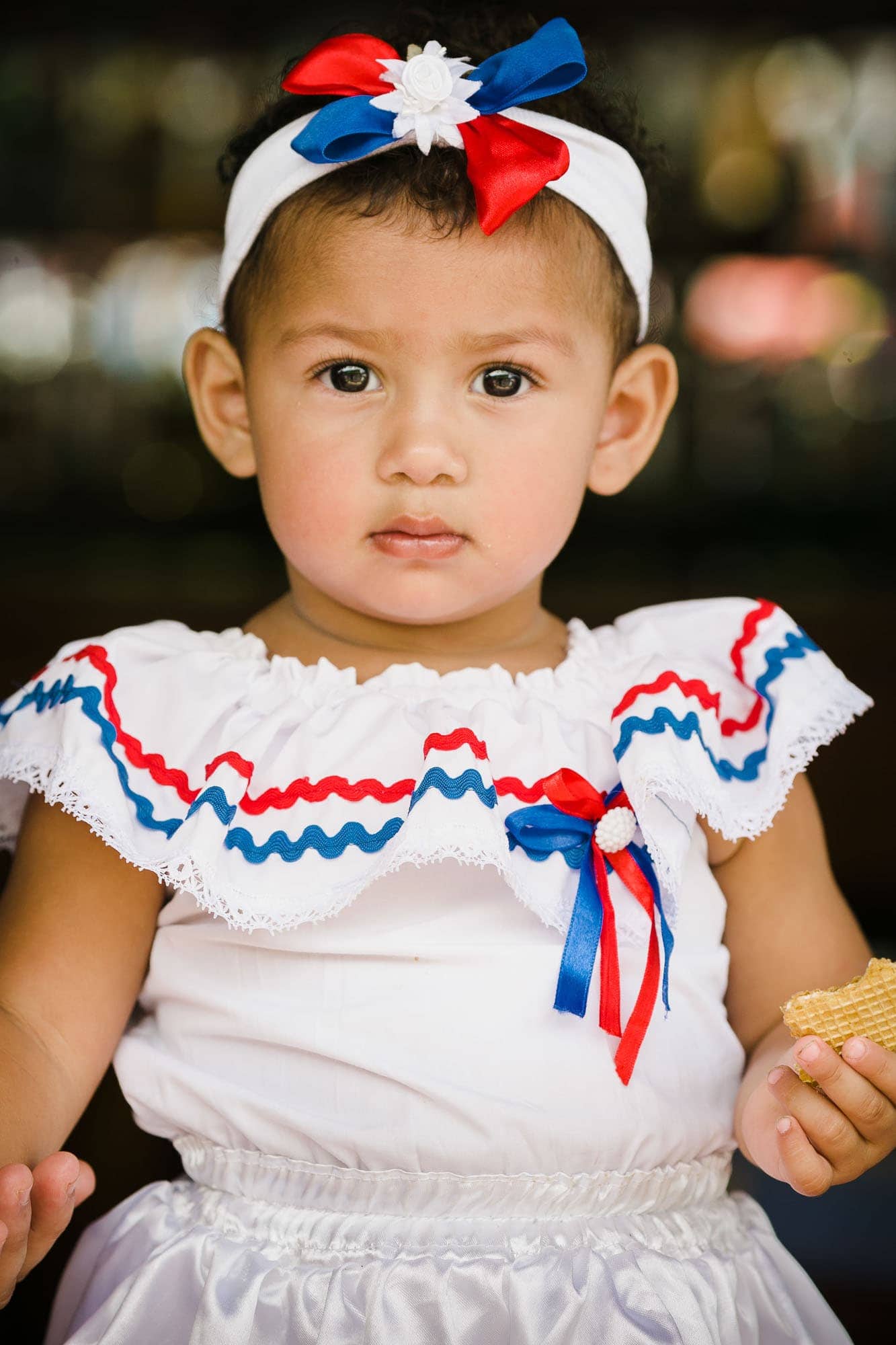 Little girl in campesino outfit (traditional Costa Rican clothing)