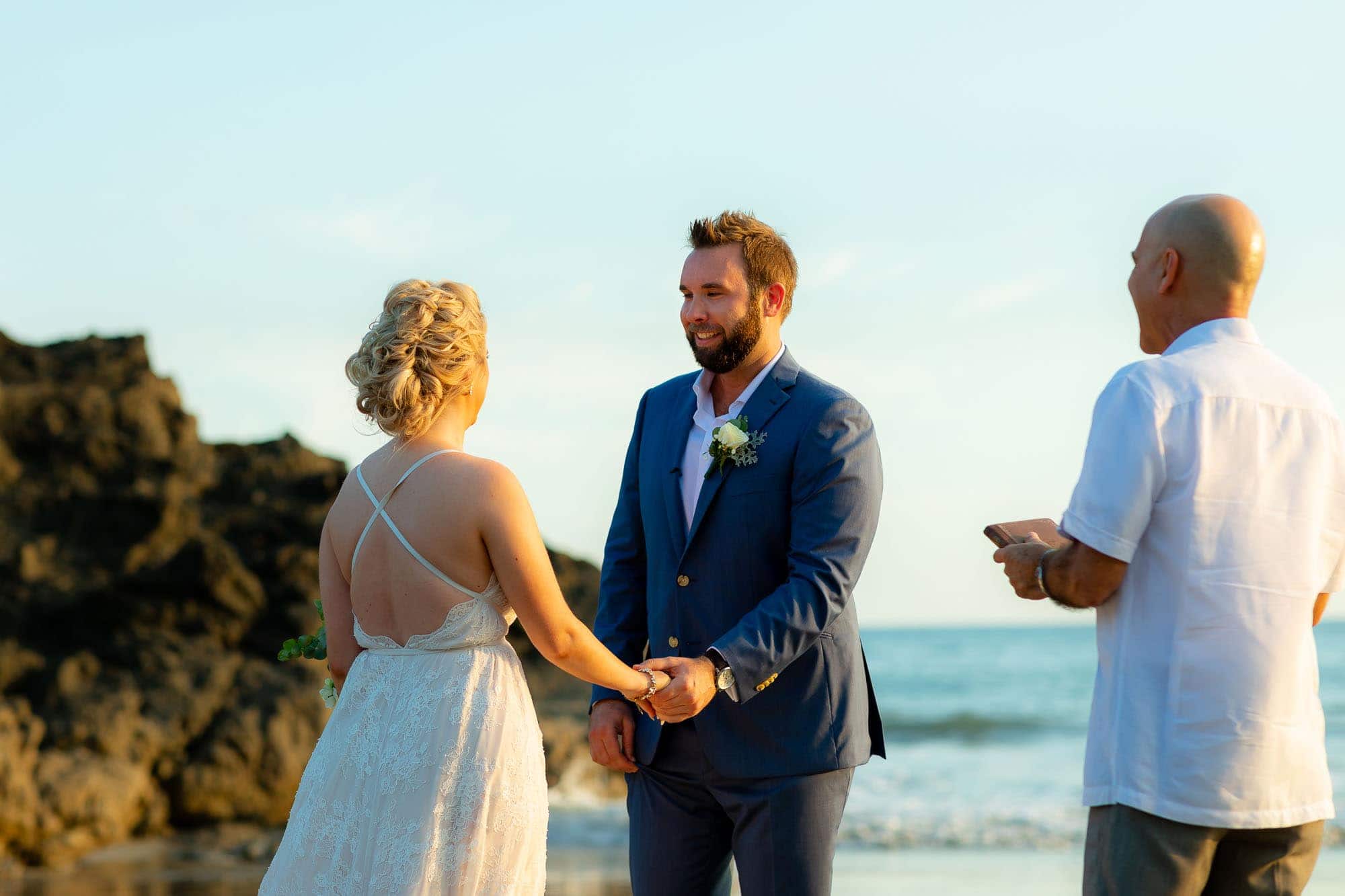 A "just the two of us" ceremony on the beach