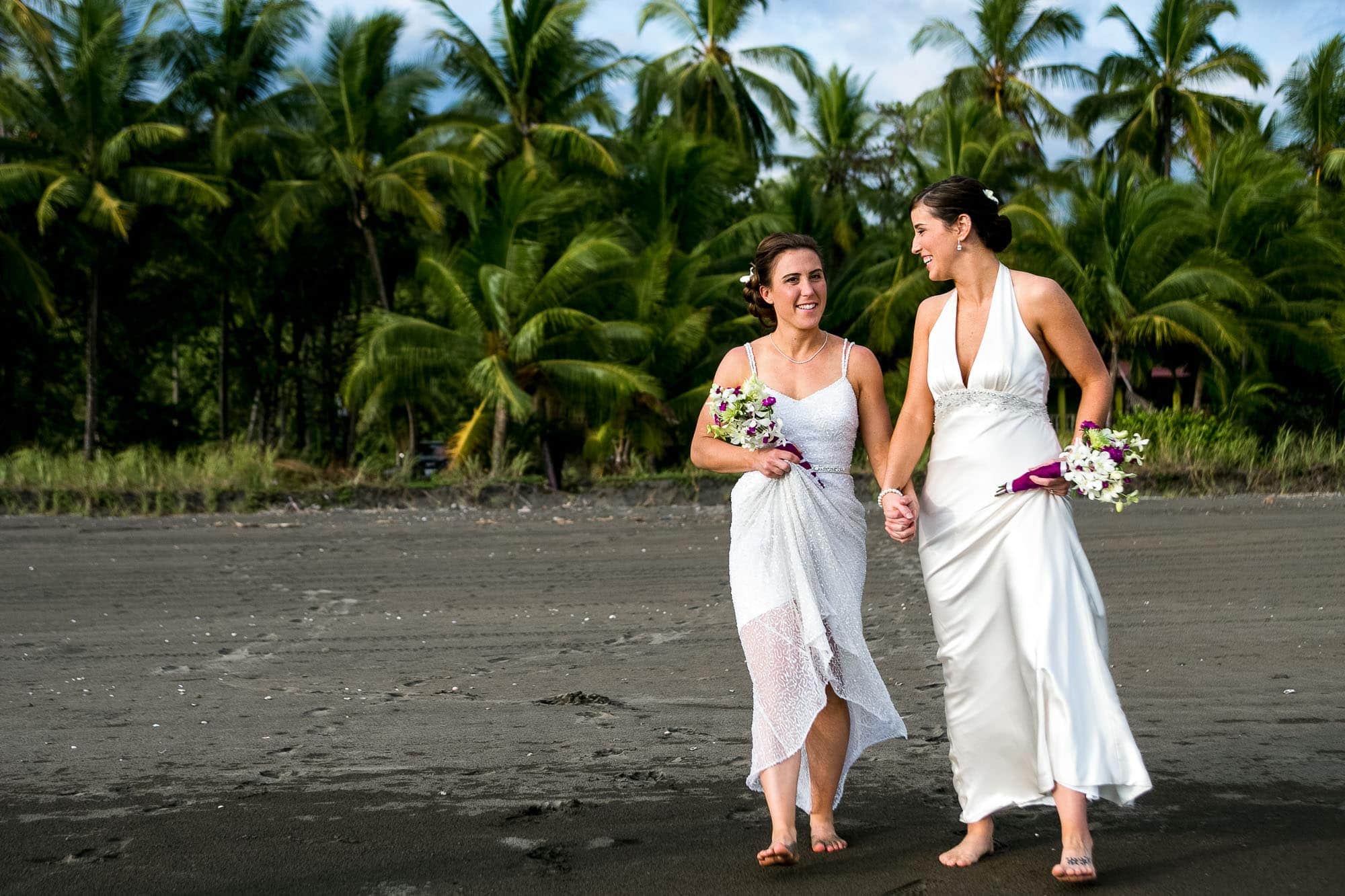 two brides at wedding in costa rica