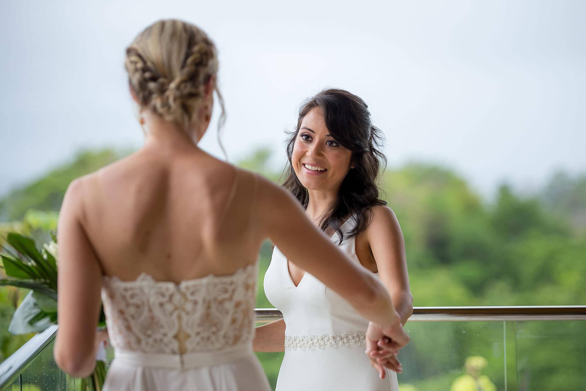 brides see each other before wedding