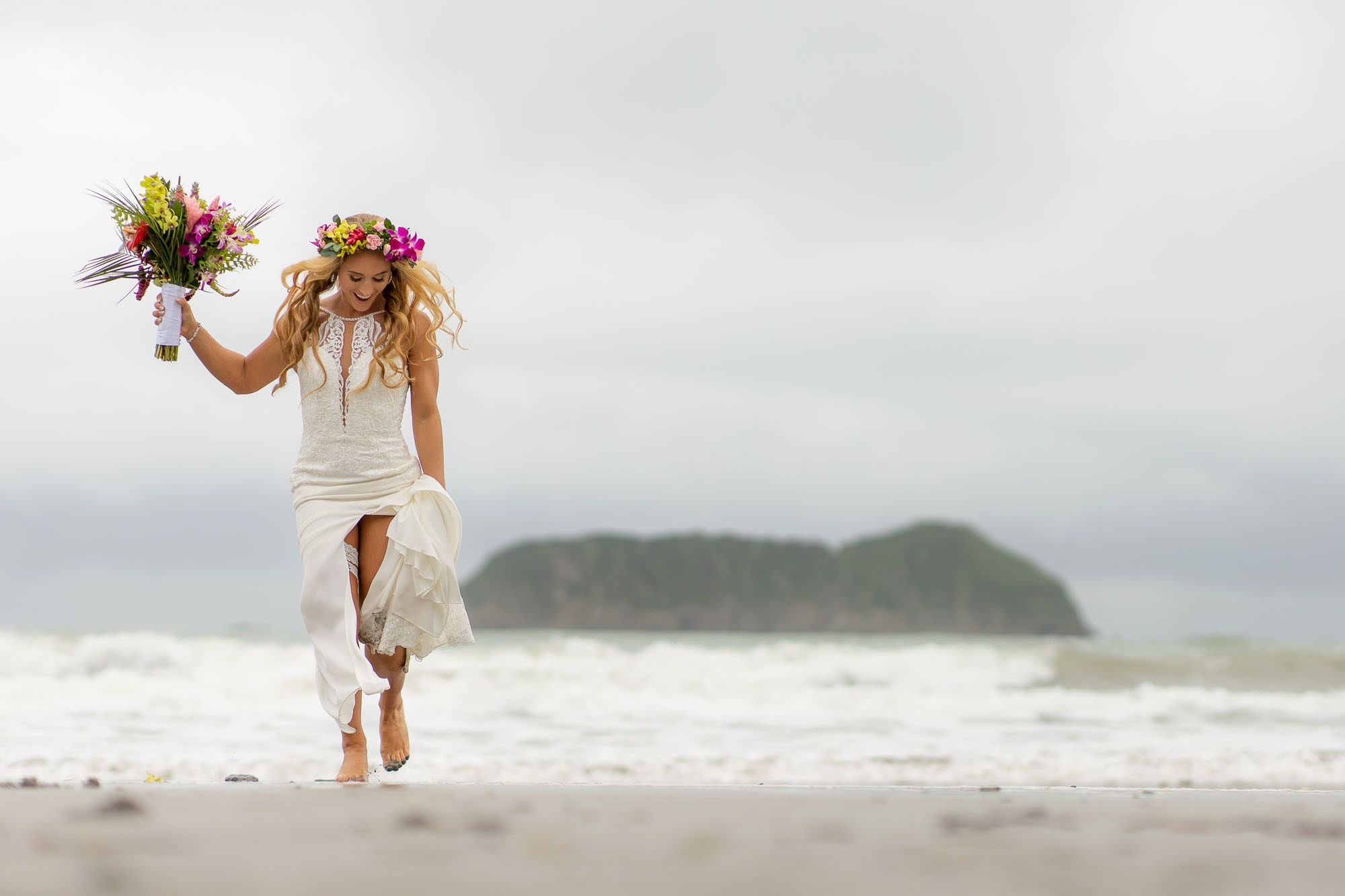 A photo of a bride in costa rica by kevin heslin photography