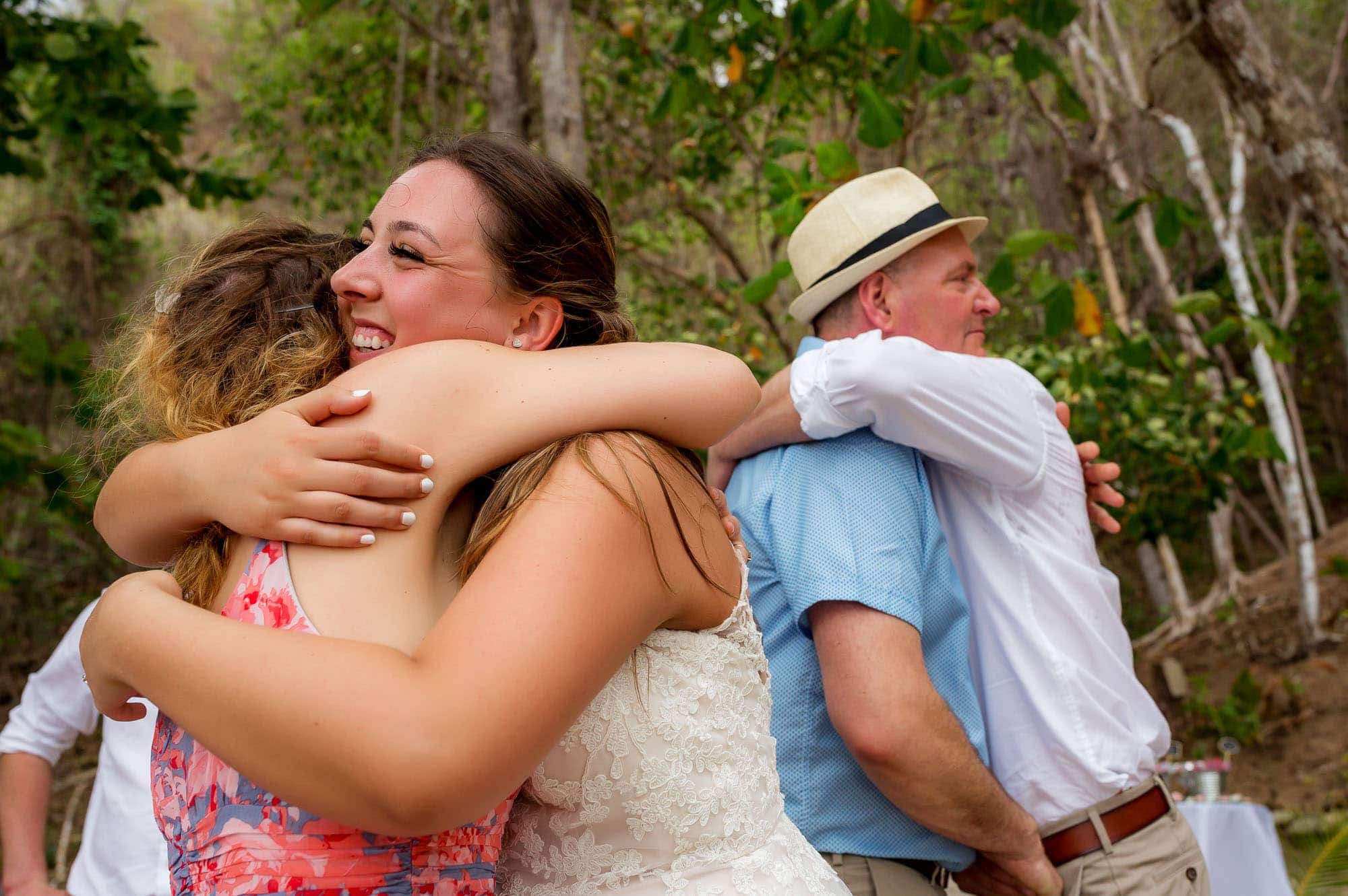 couple congratulated after wedding