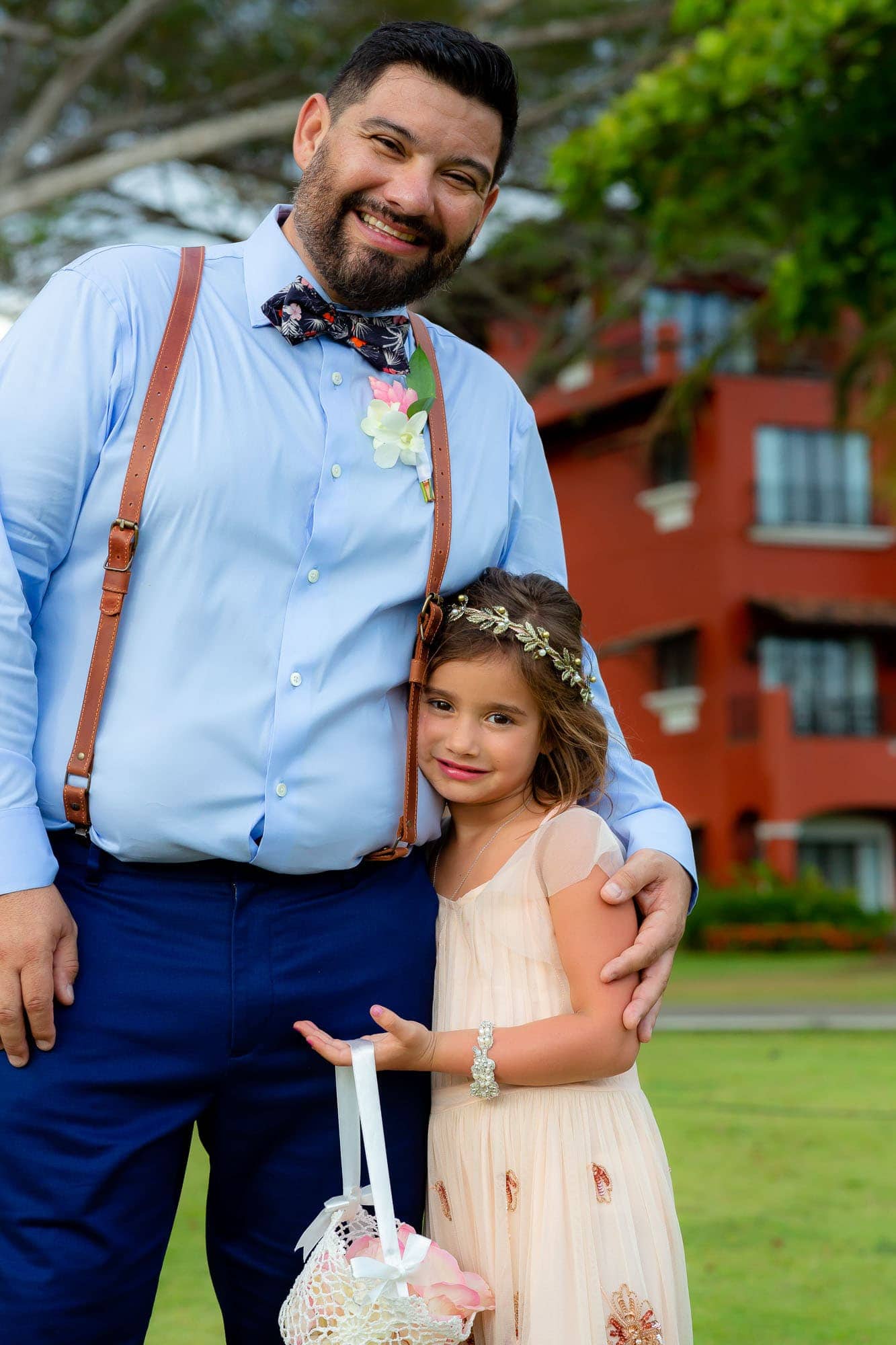father and daughter at wedding in costa rica