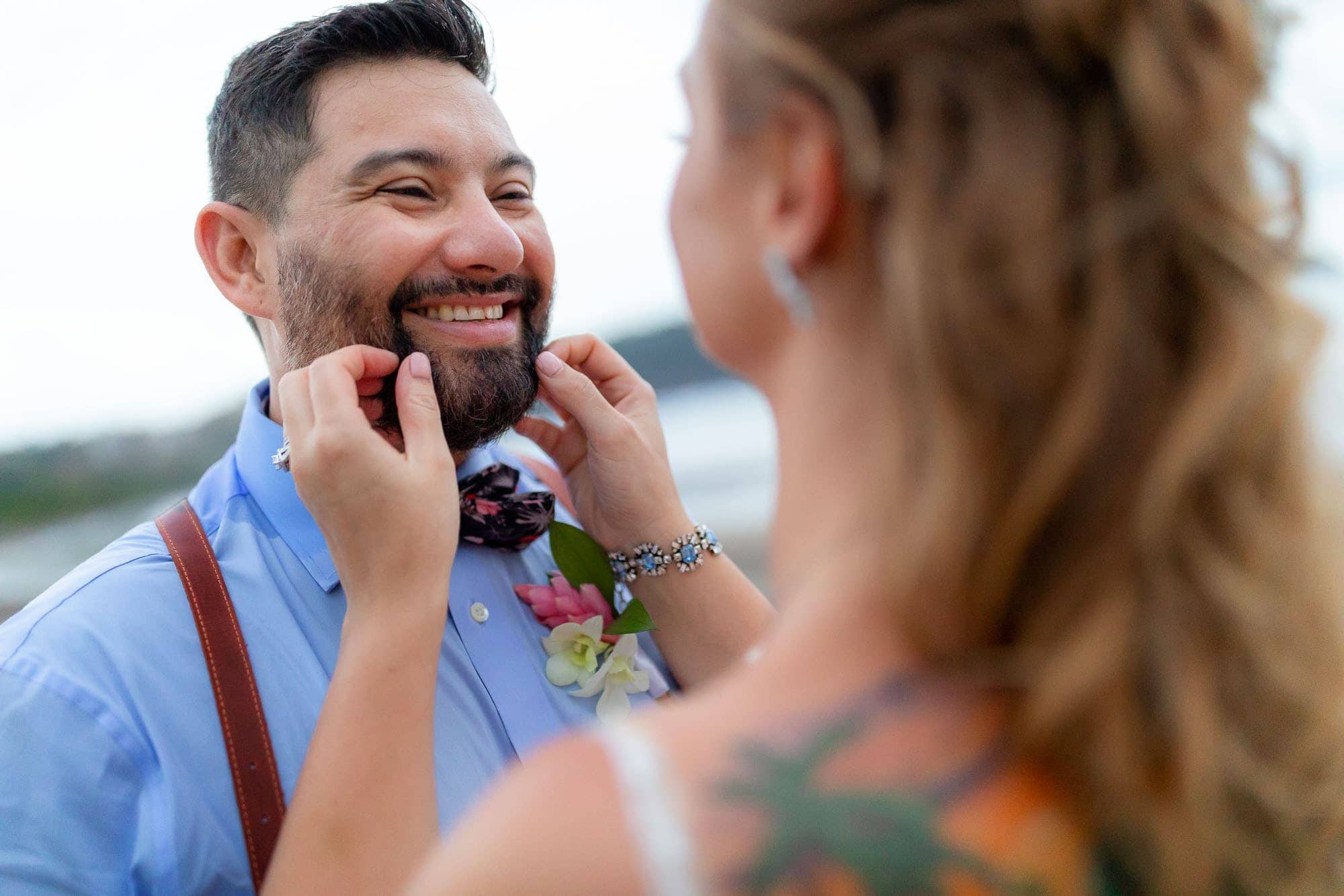 groom with beard at wedding