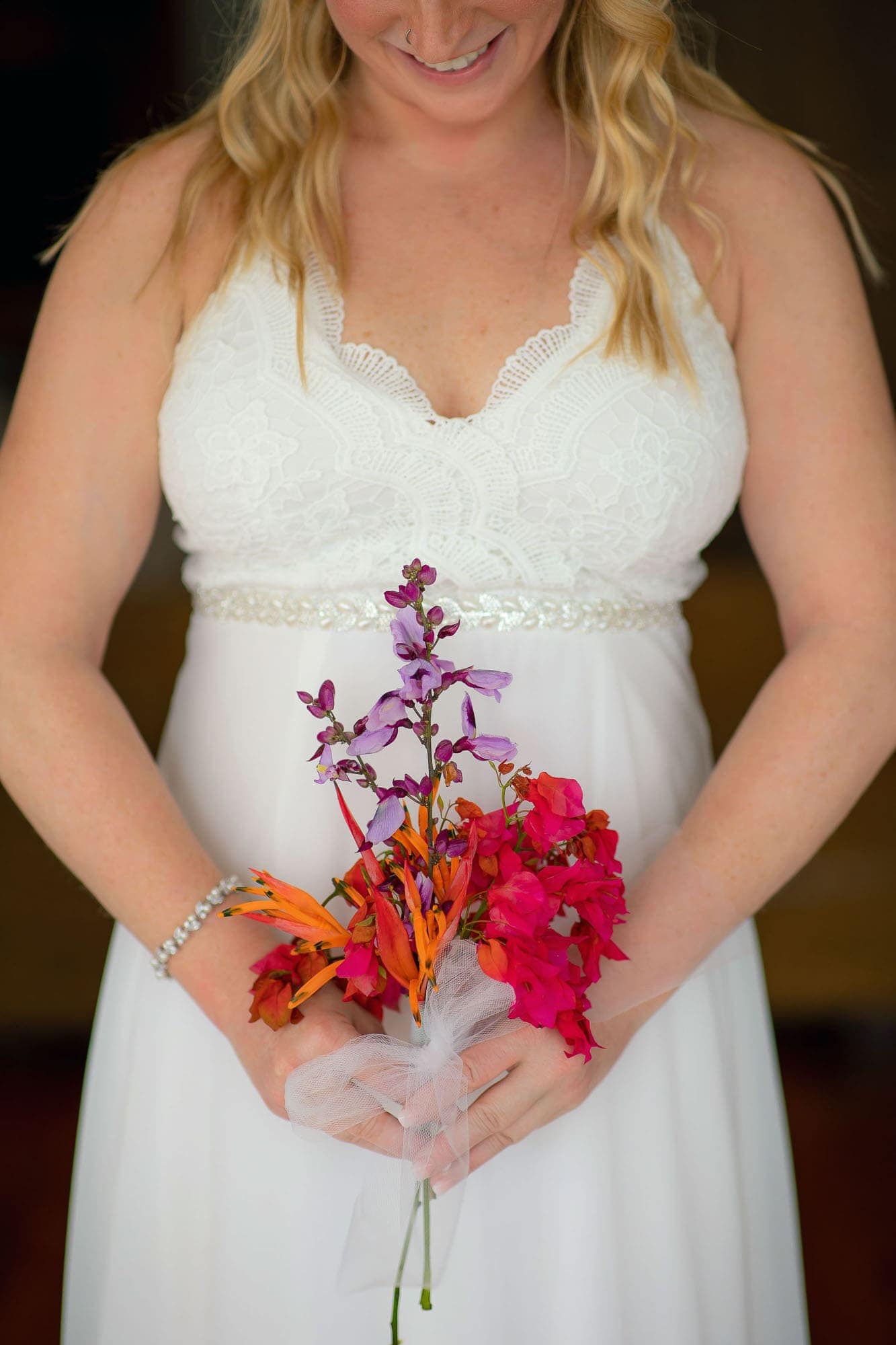 The bride with her flowers