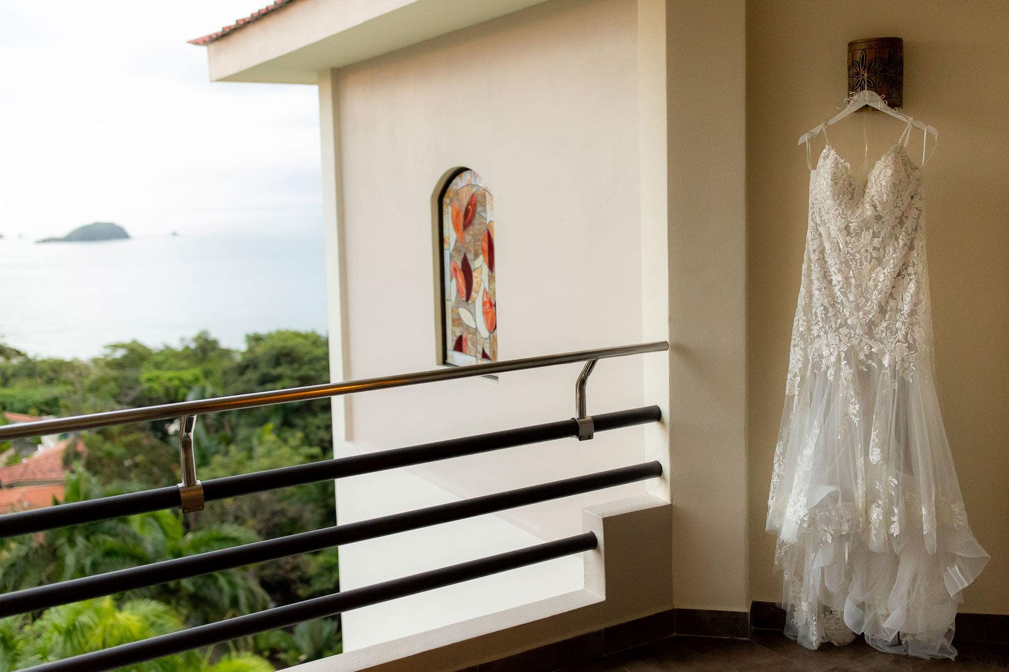 the dress with the view from the Hotel Parador in Costa Rica