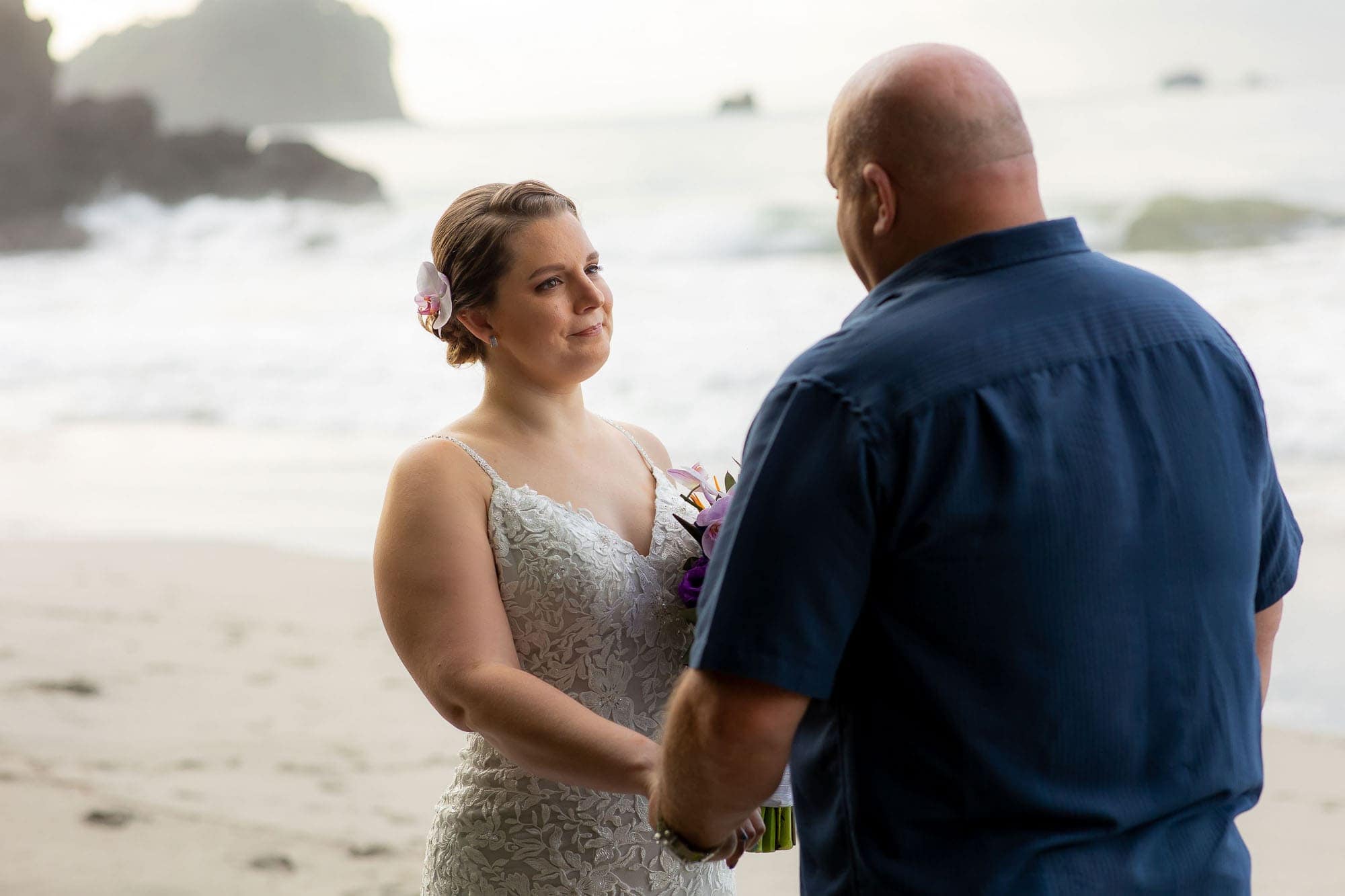a beautiful elopement ceremony on the beach
