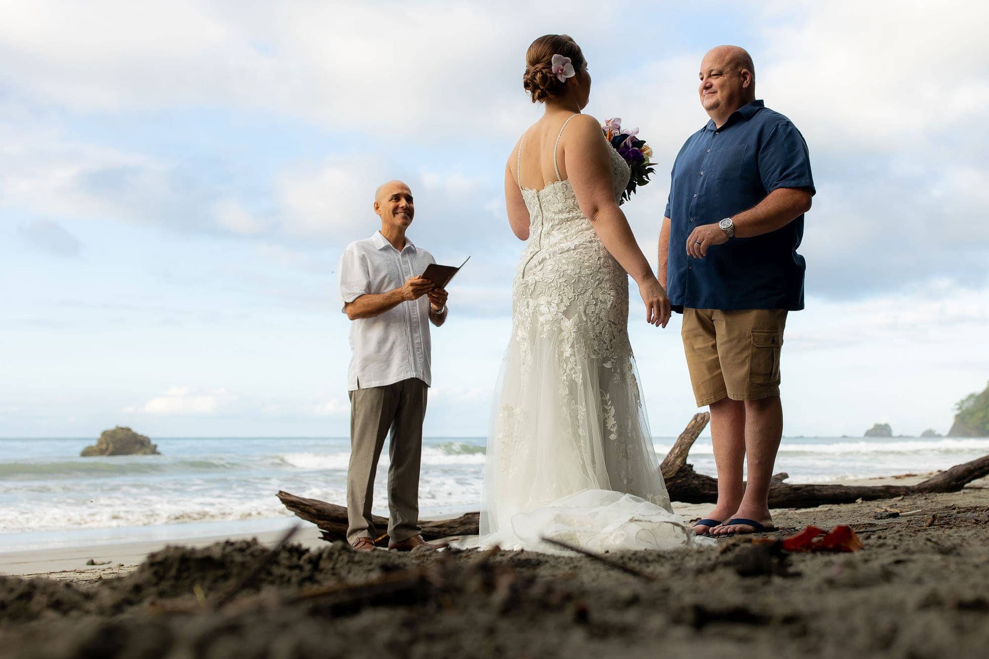 a beautiful elopement ceremony on the beach