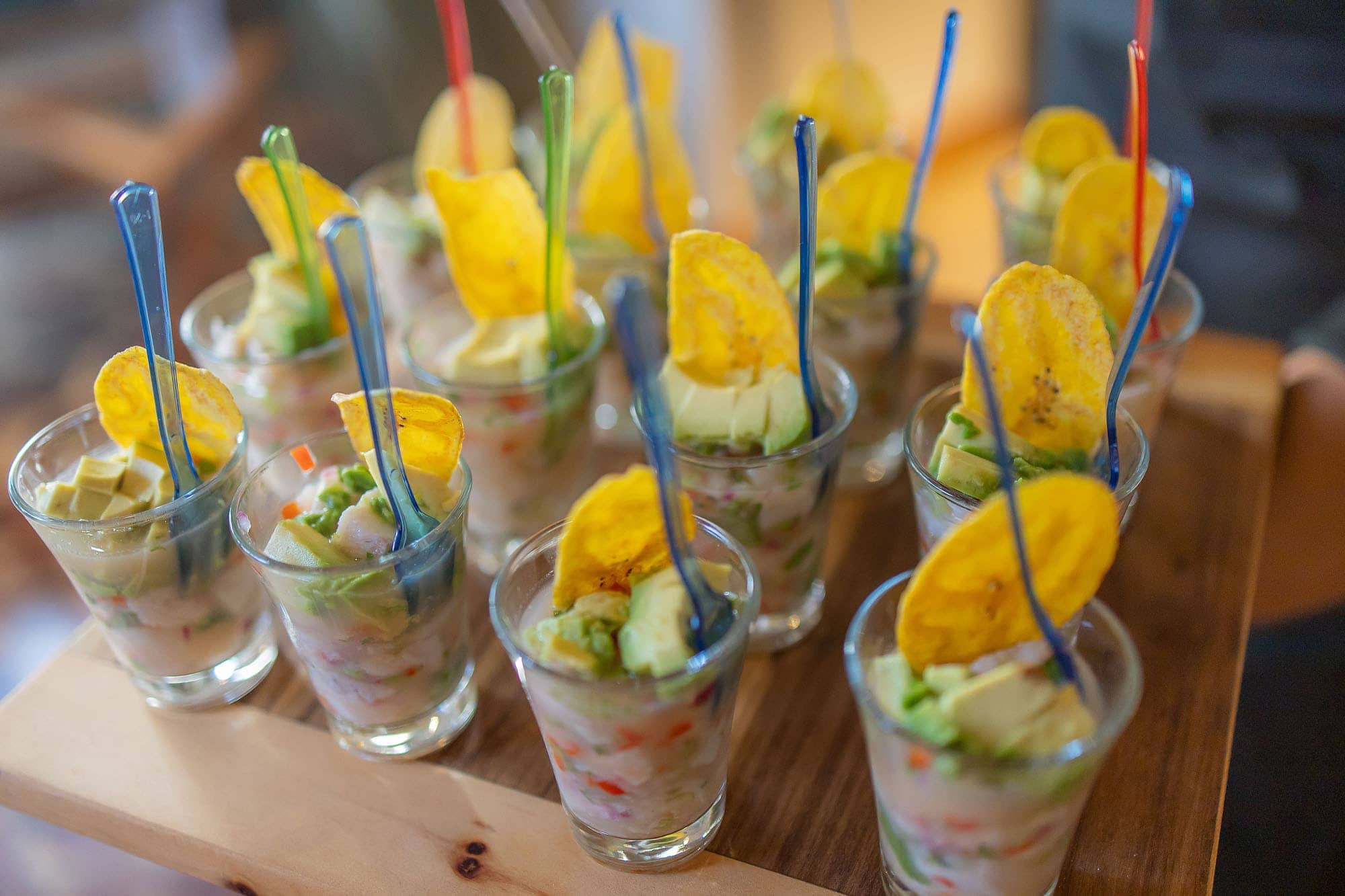 Little cups of ceviche, a nice touch