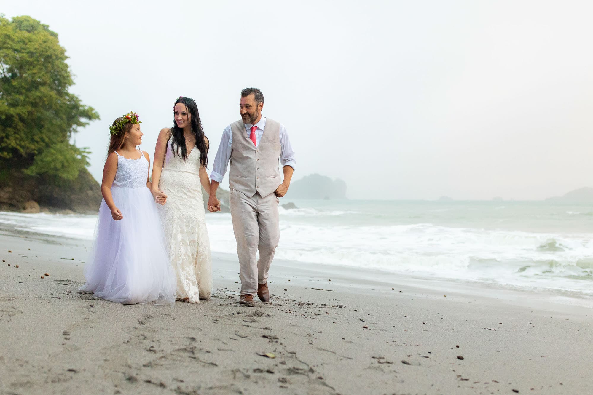 family wedding portraits on the beach