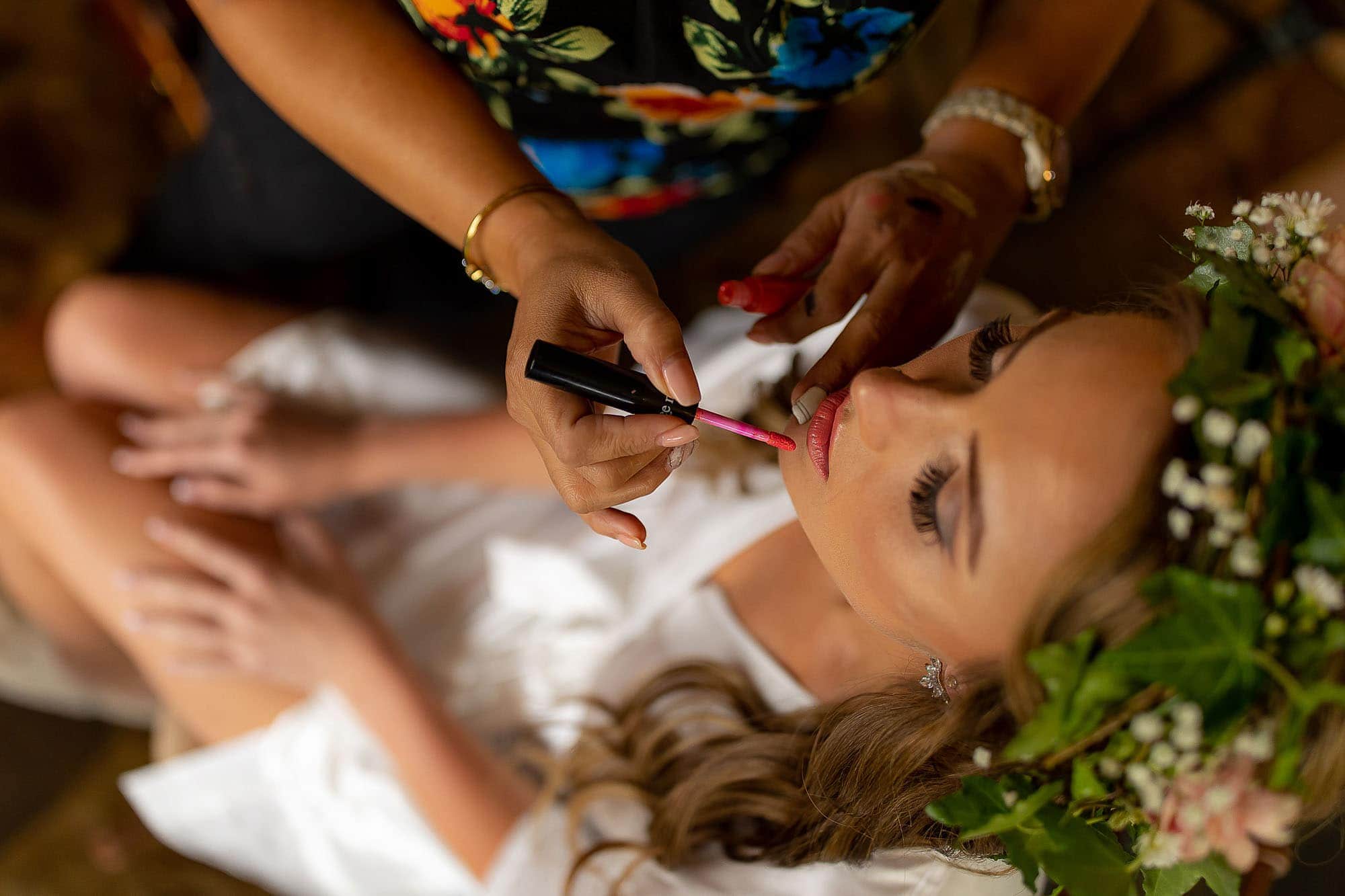 the bride getting ready for her Costa Rica wedding getaway
