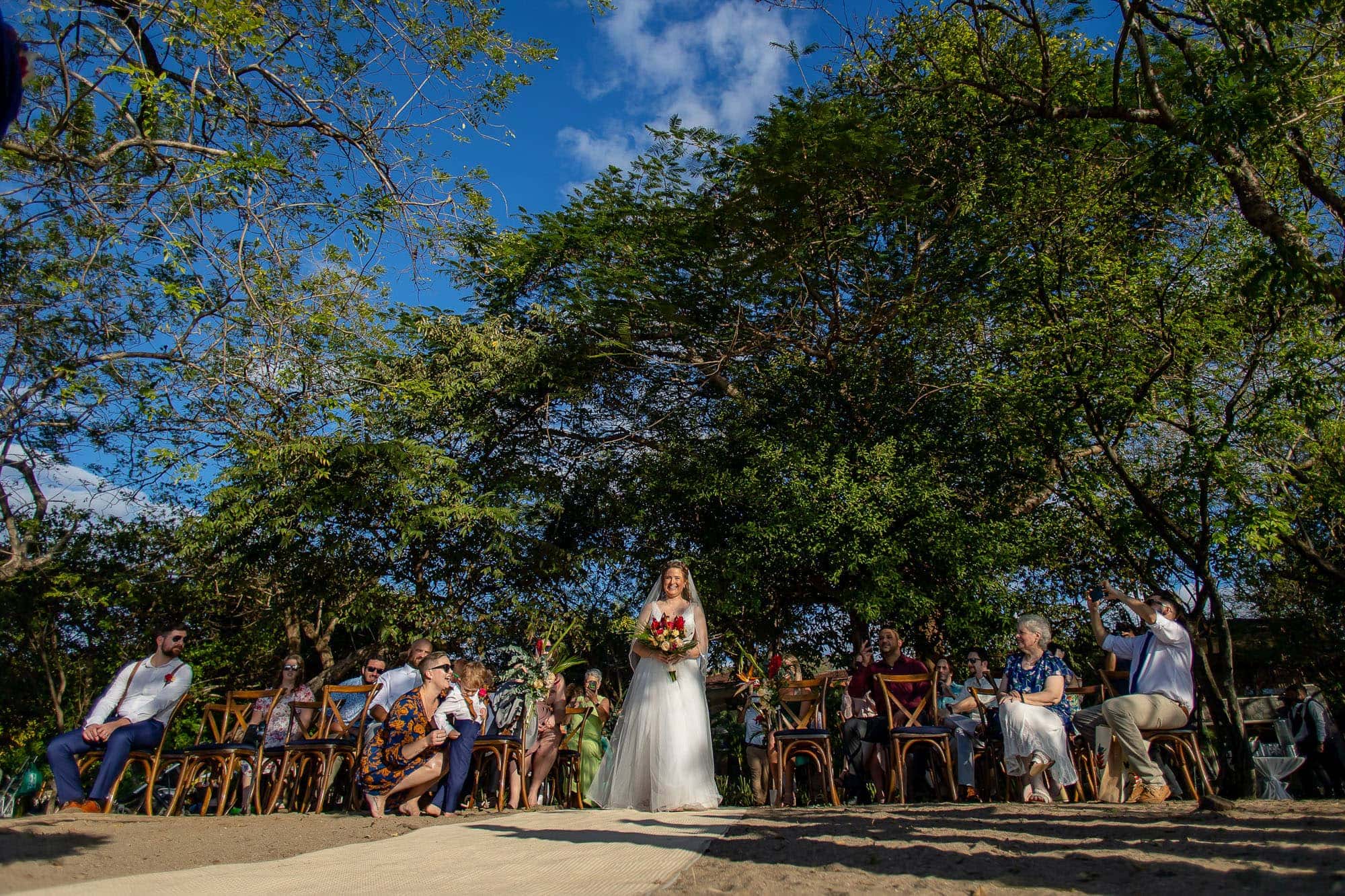 The bride making her entrance
