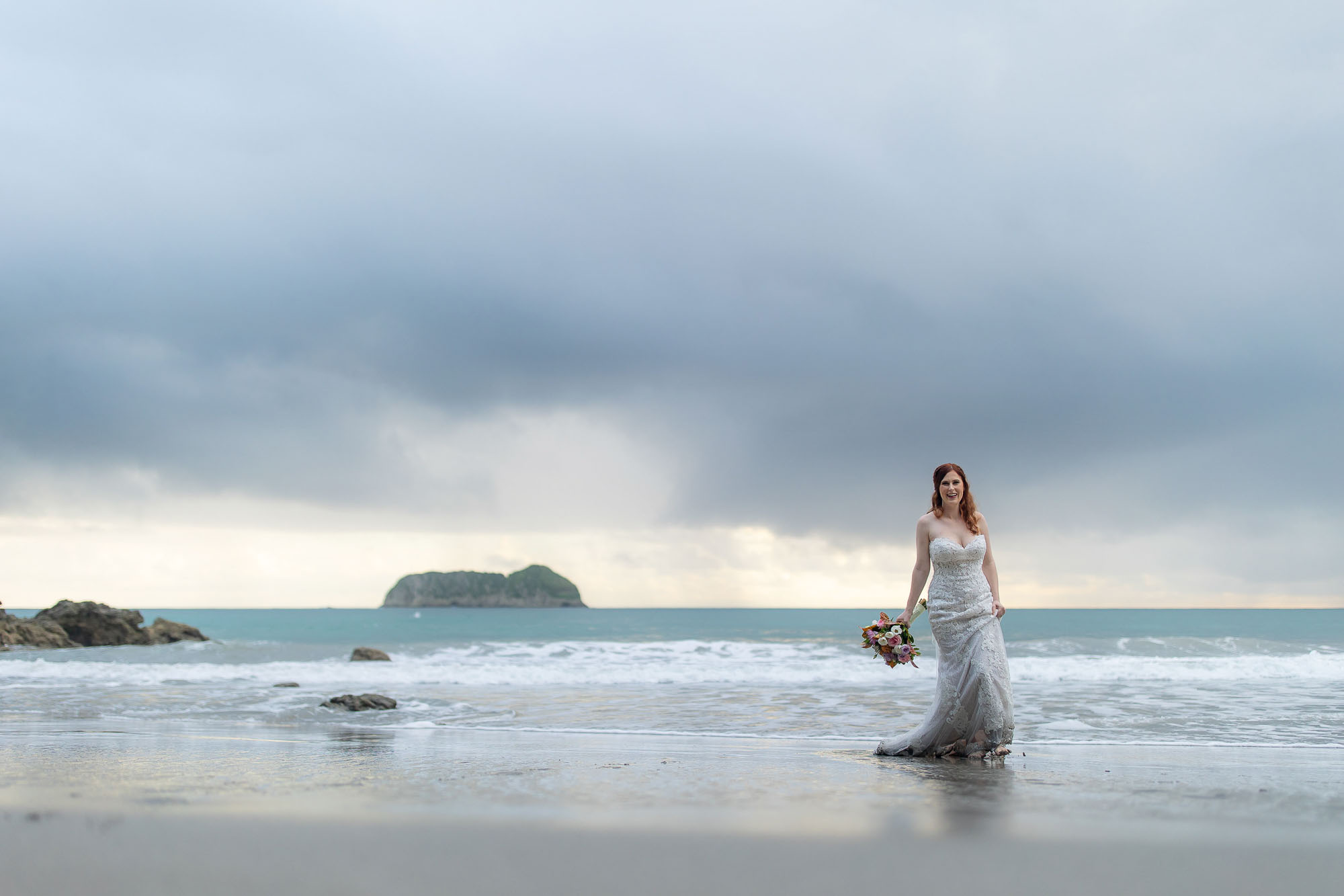The bride on the beach