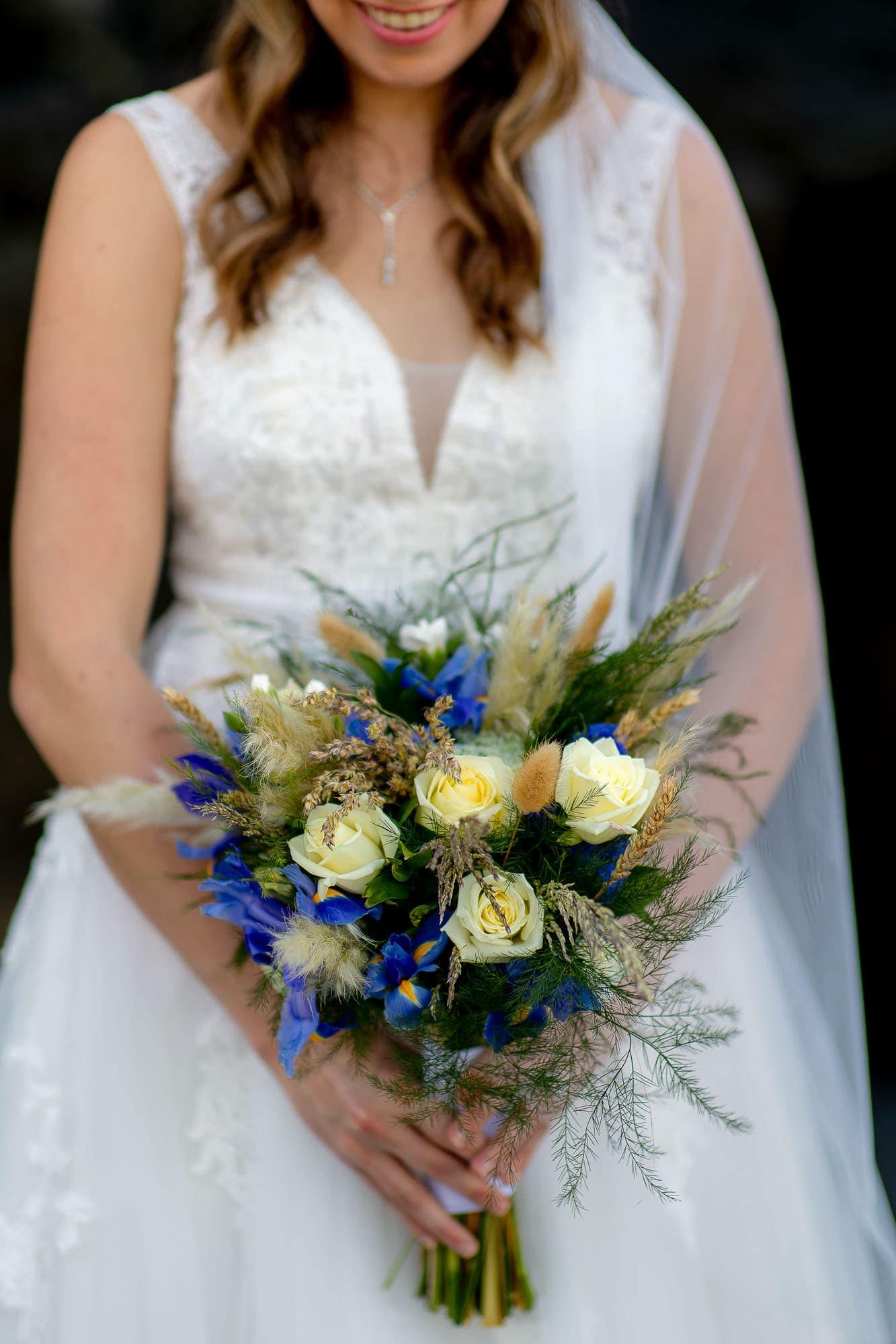 closeup of the bride's bouquet