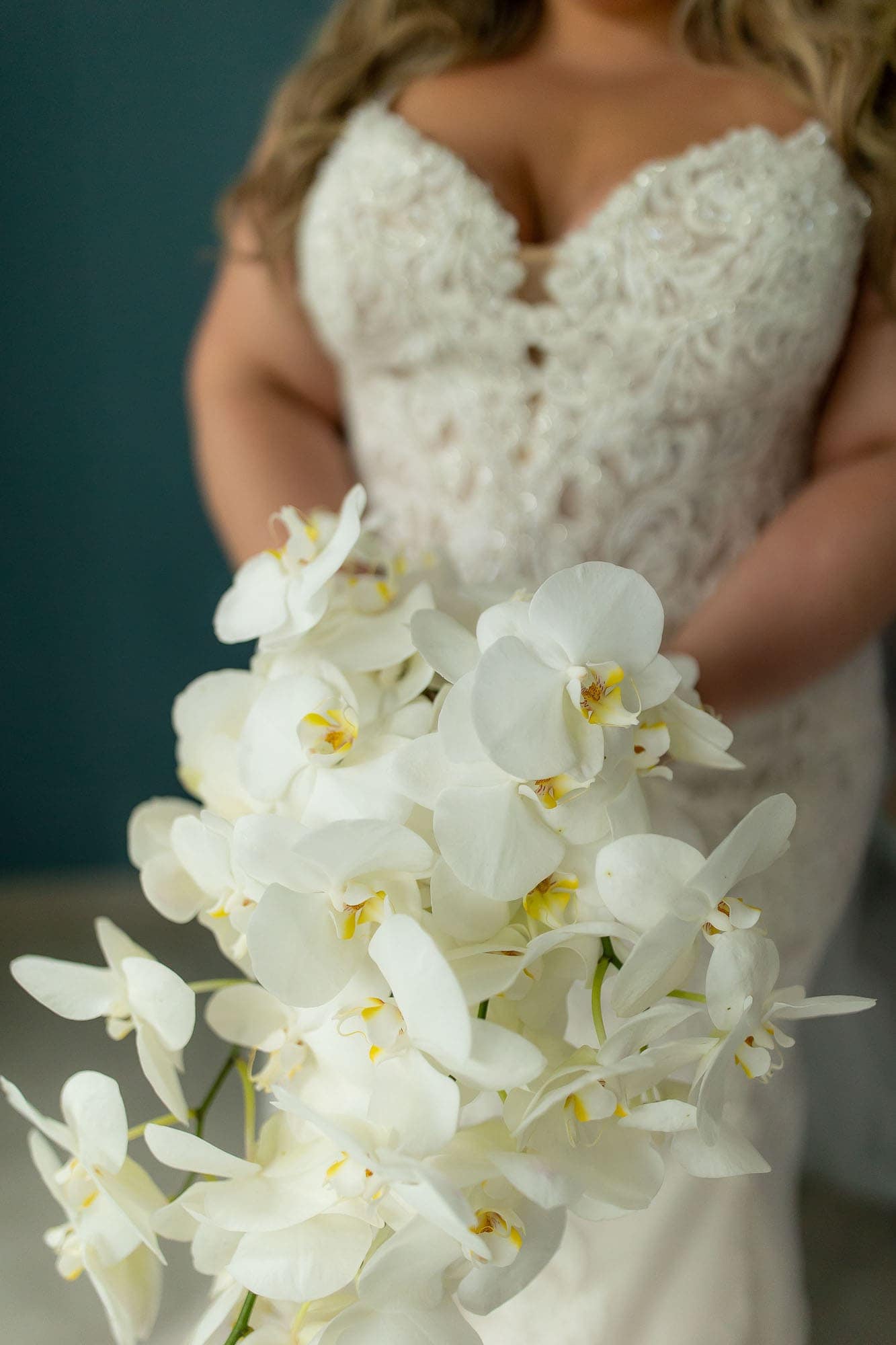 closeup of the bride's bouquet