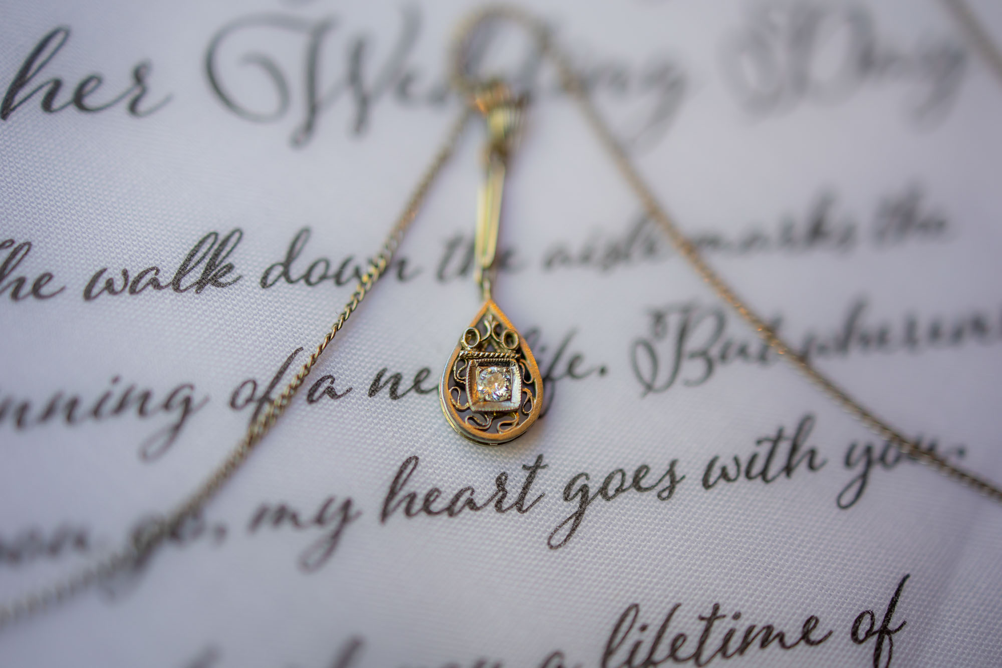 Close up of an antique heirloom necklace