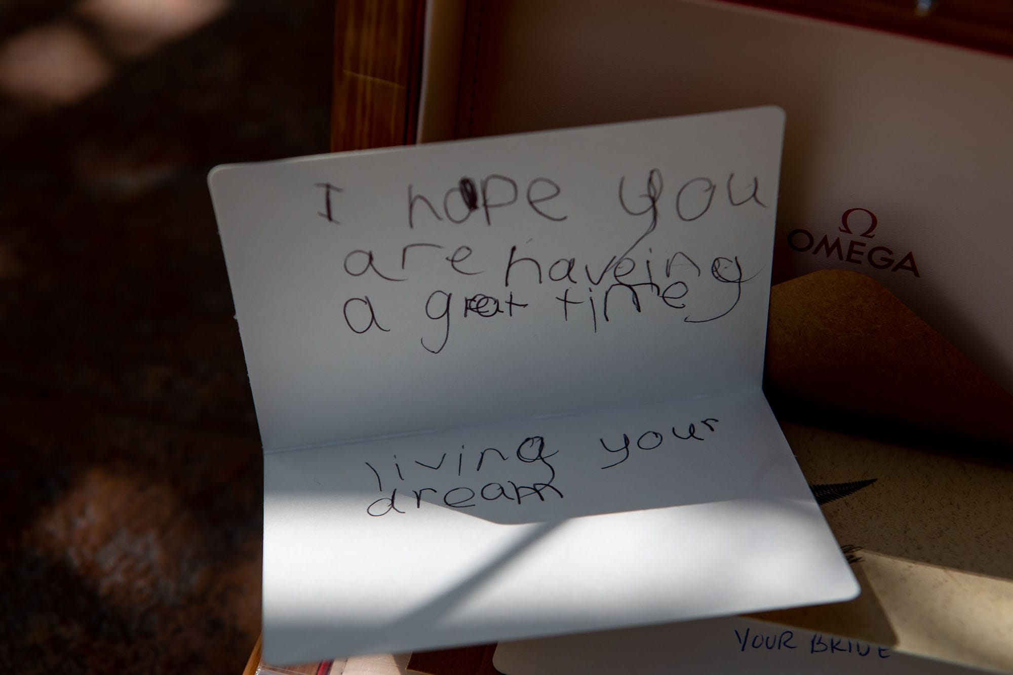 Wedding wishes handwritten by a child
