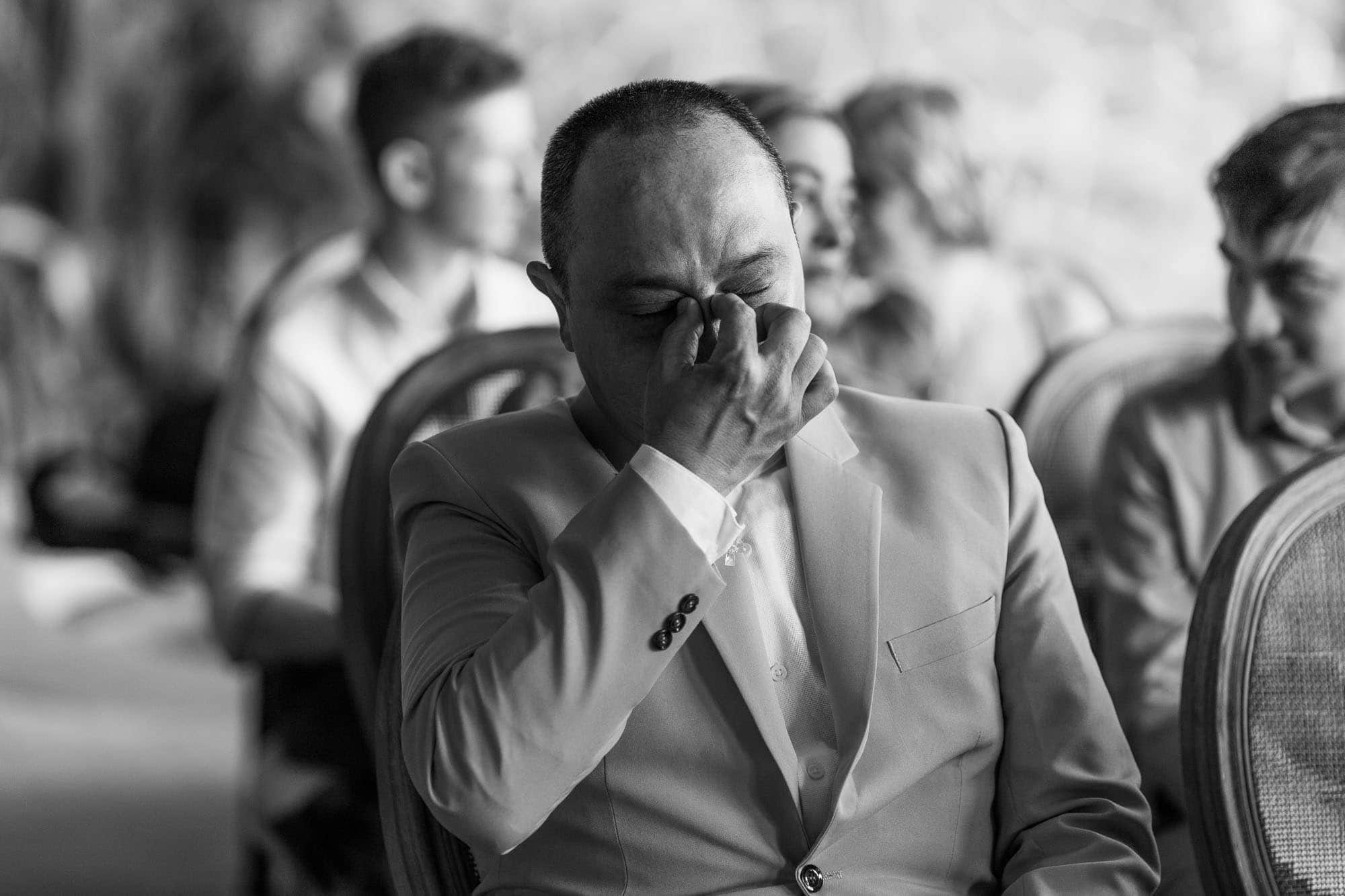 guests crying at wedding