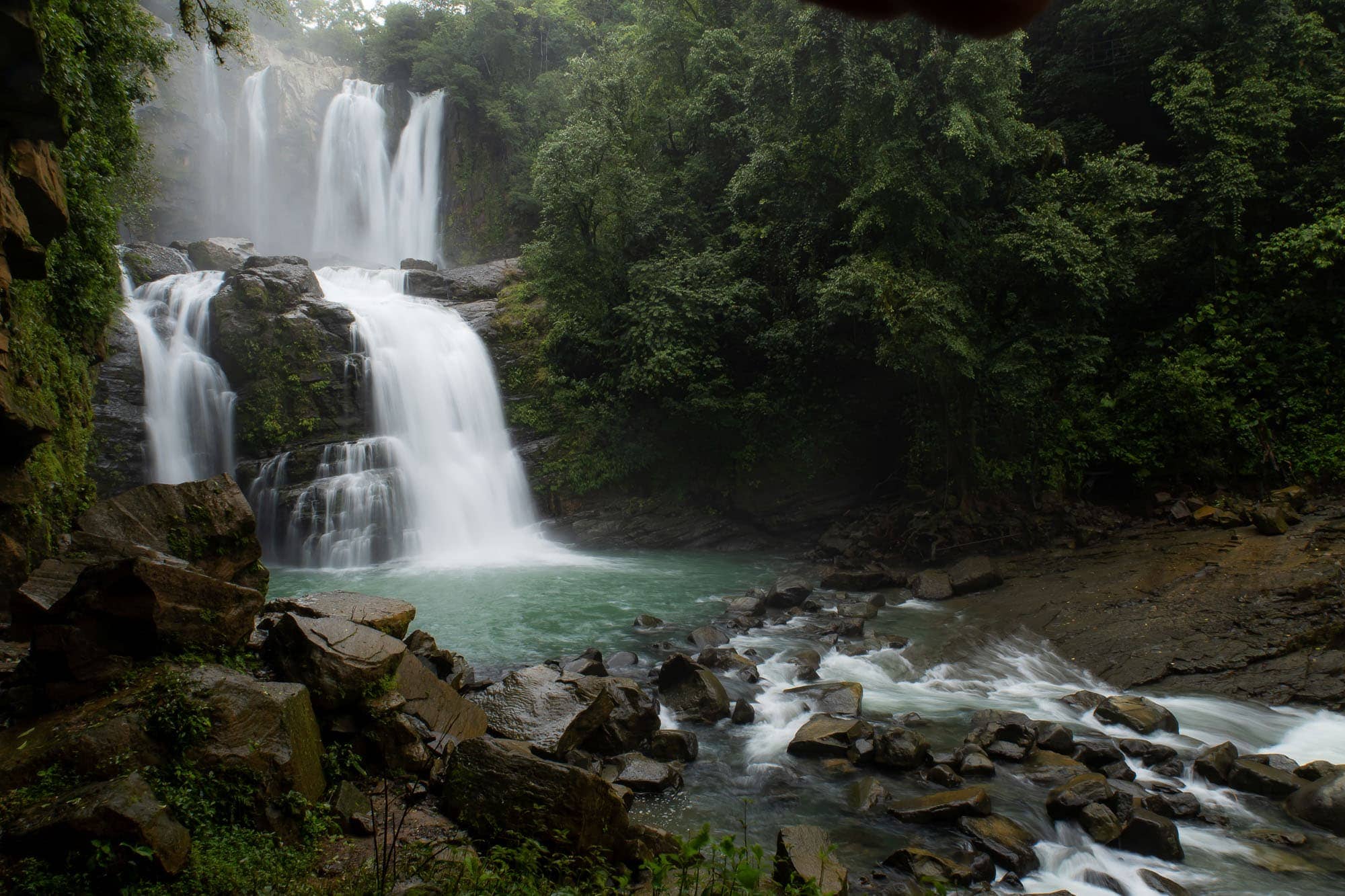 View of waterfall from the other side of the river