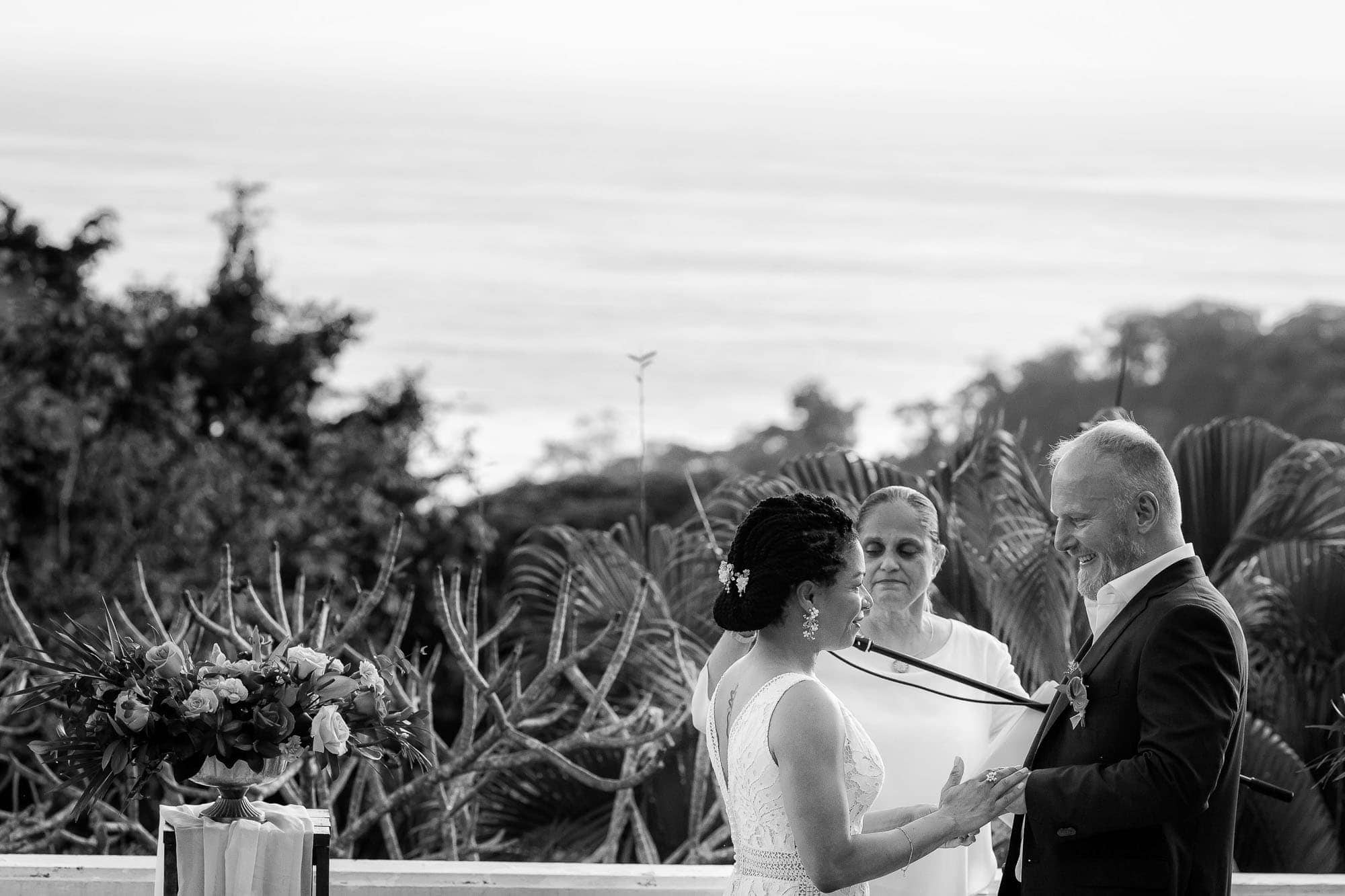 ceremony at a private villa wedding in Dominical