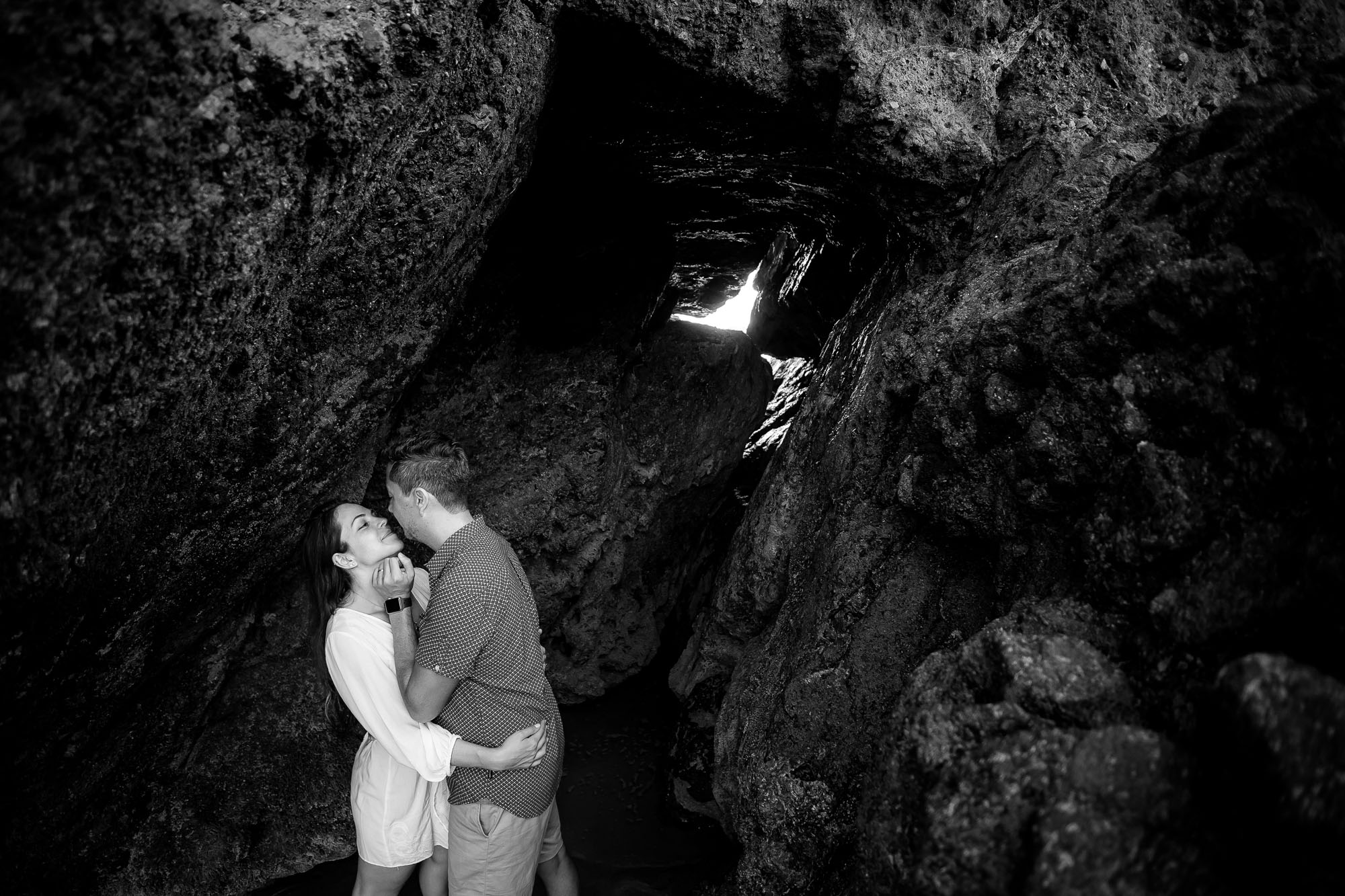 boyfriend and girlfriend in cave