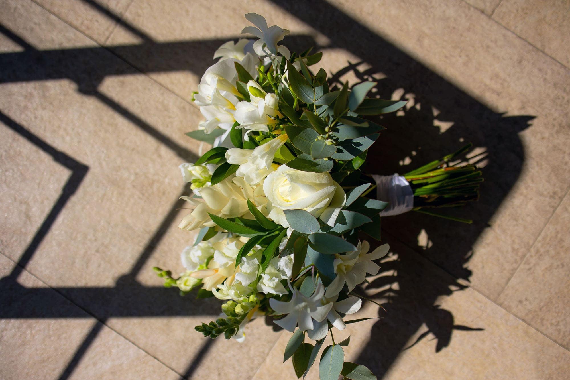 Creative shot of the flower bouquet with shadows.