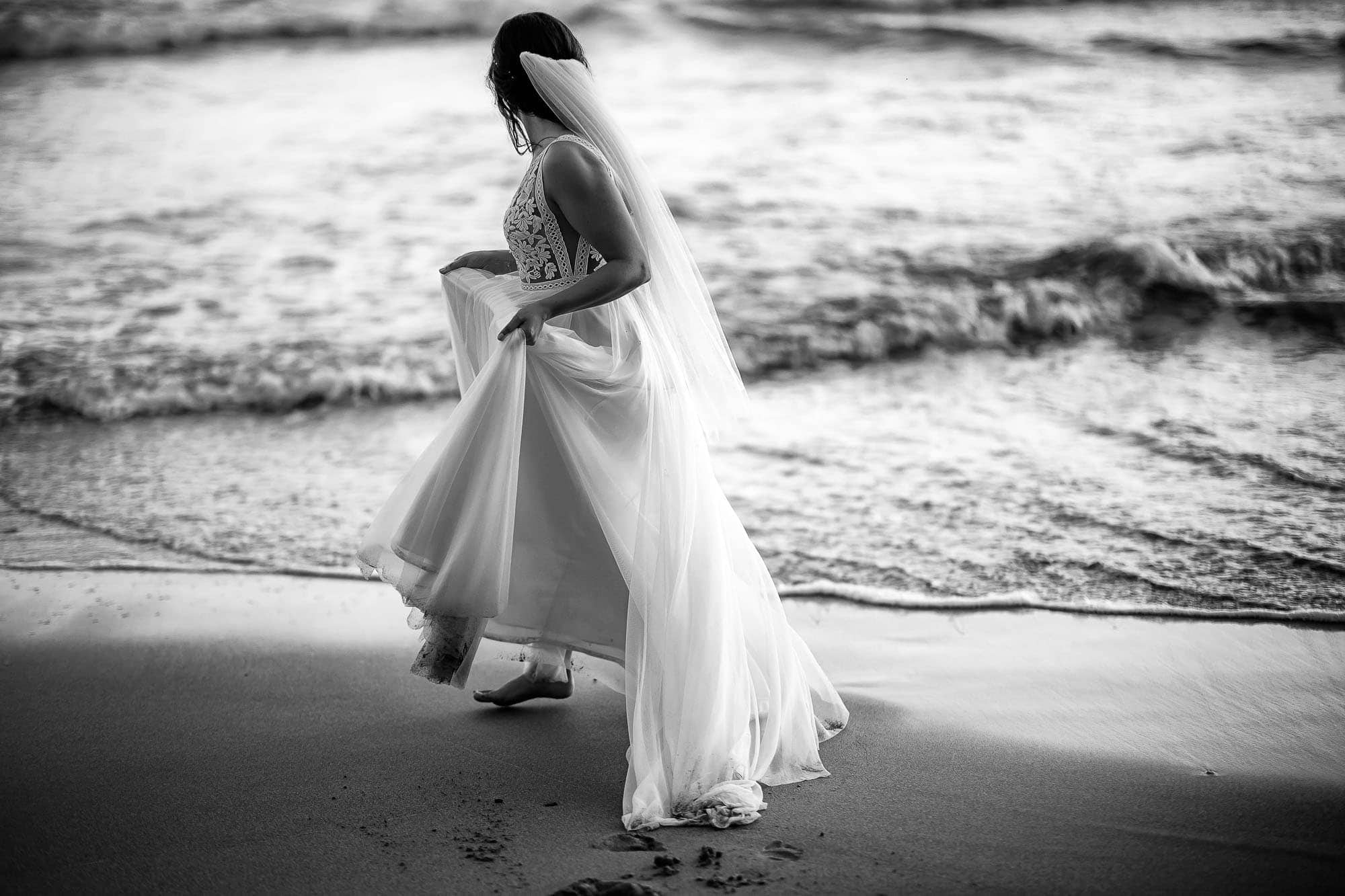 the bride on the beach