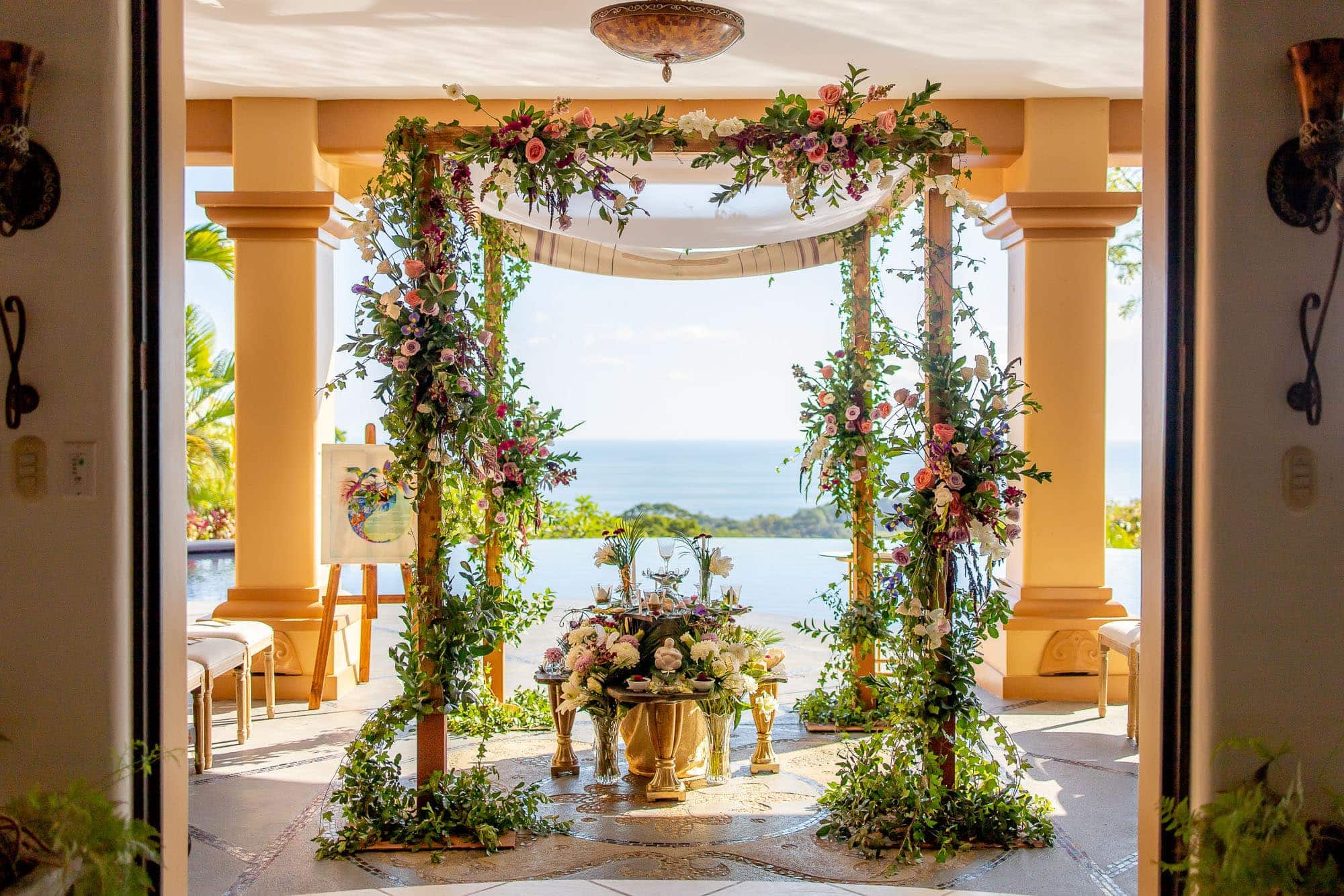 The gorgeous floral display for the ceremony