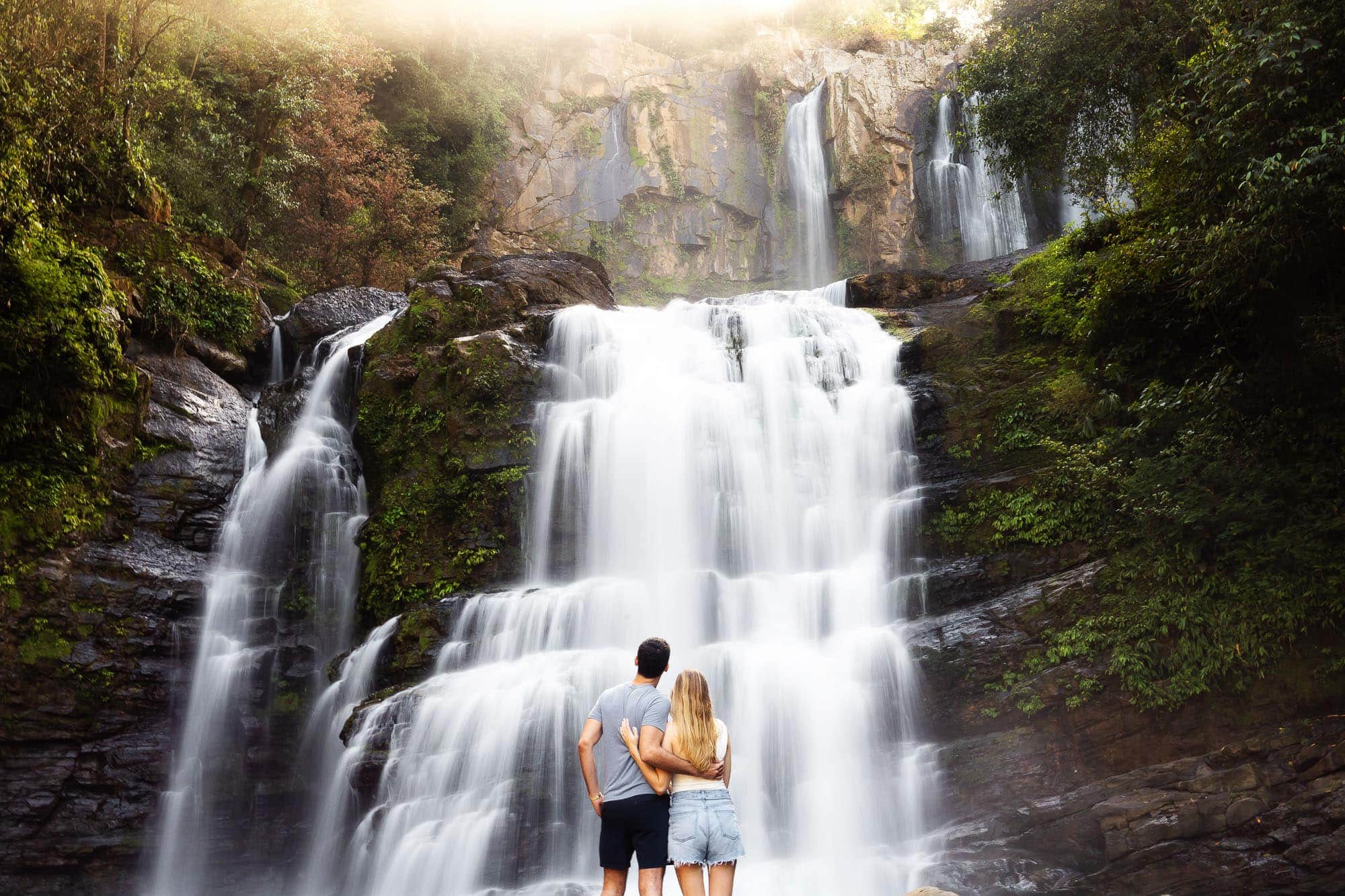 engagement photos waterfall