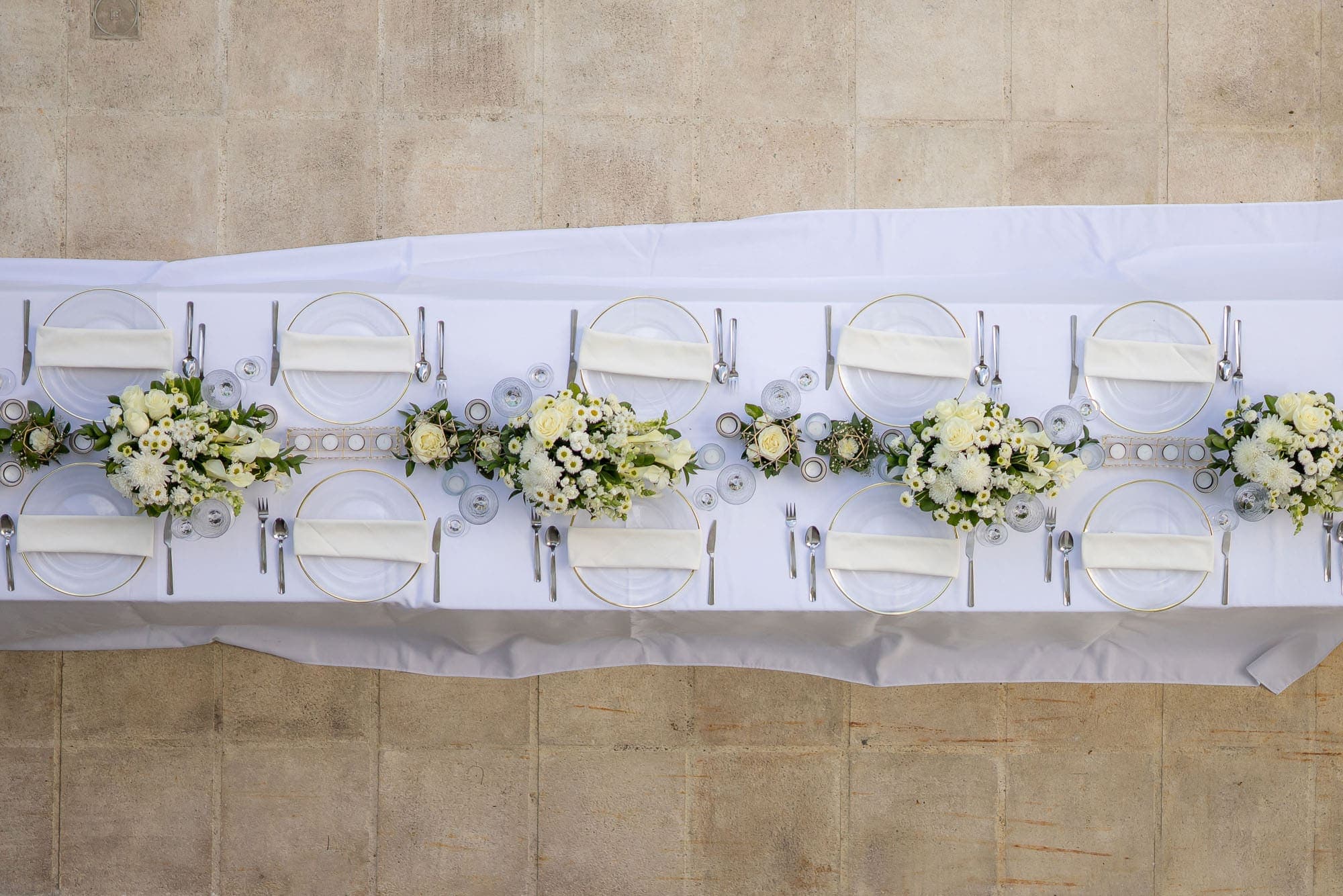 Overhead image of the reception table