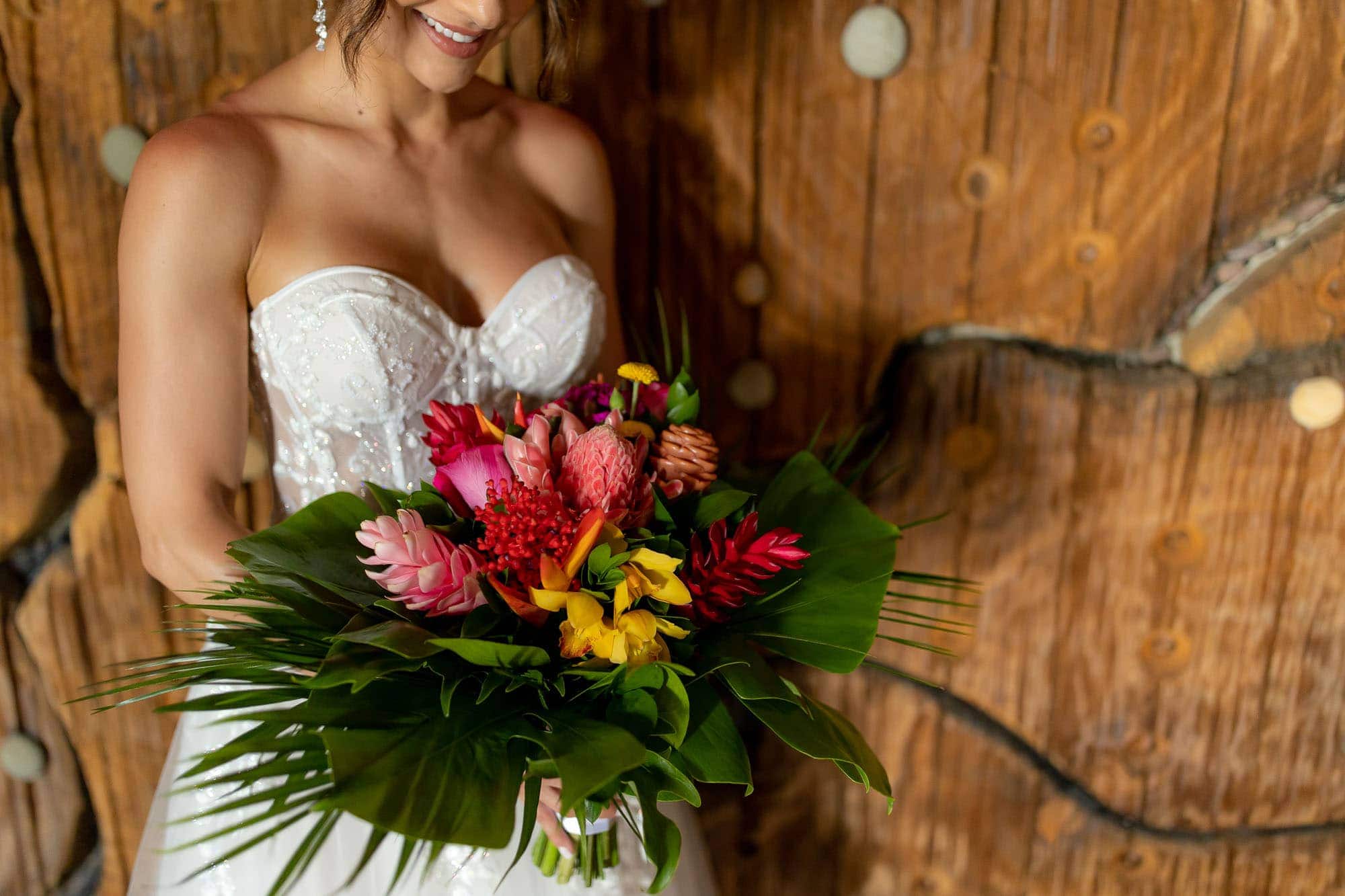 closeup of the bride's flowers